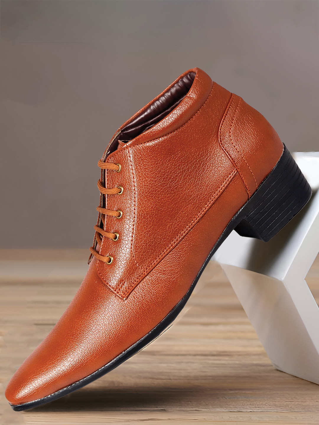 Bxxy Men Textured Mid-Top Elevator Boots