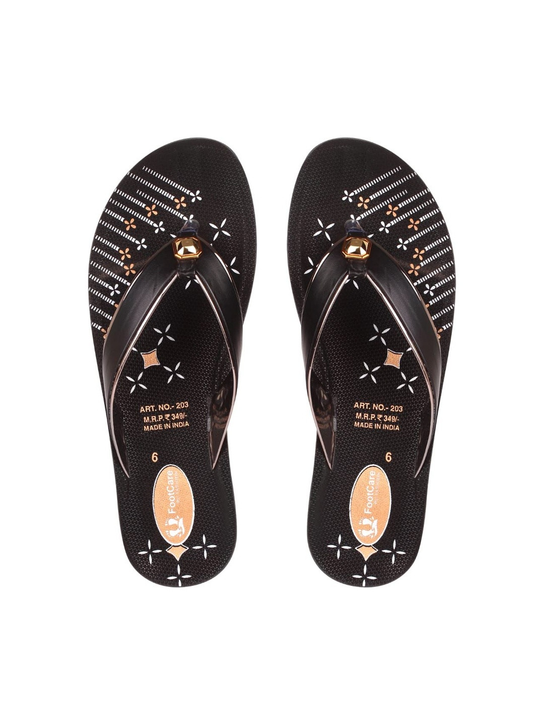 FOOT CARE Women PU T-Strap Flats