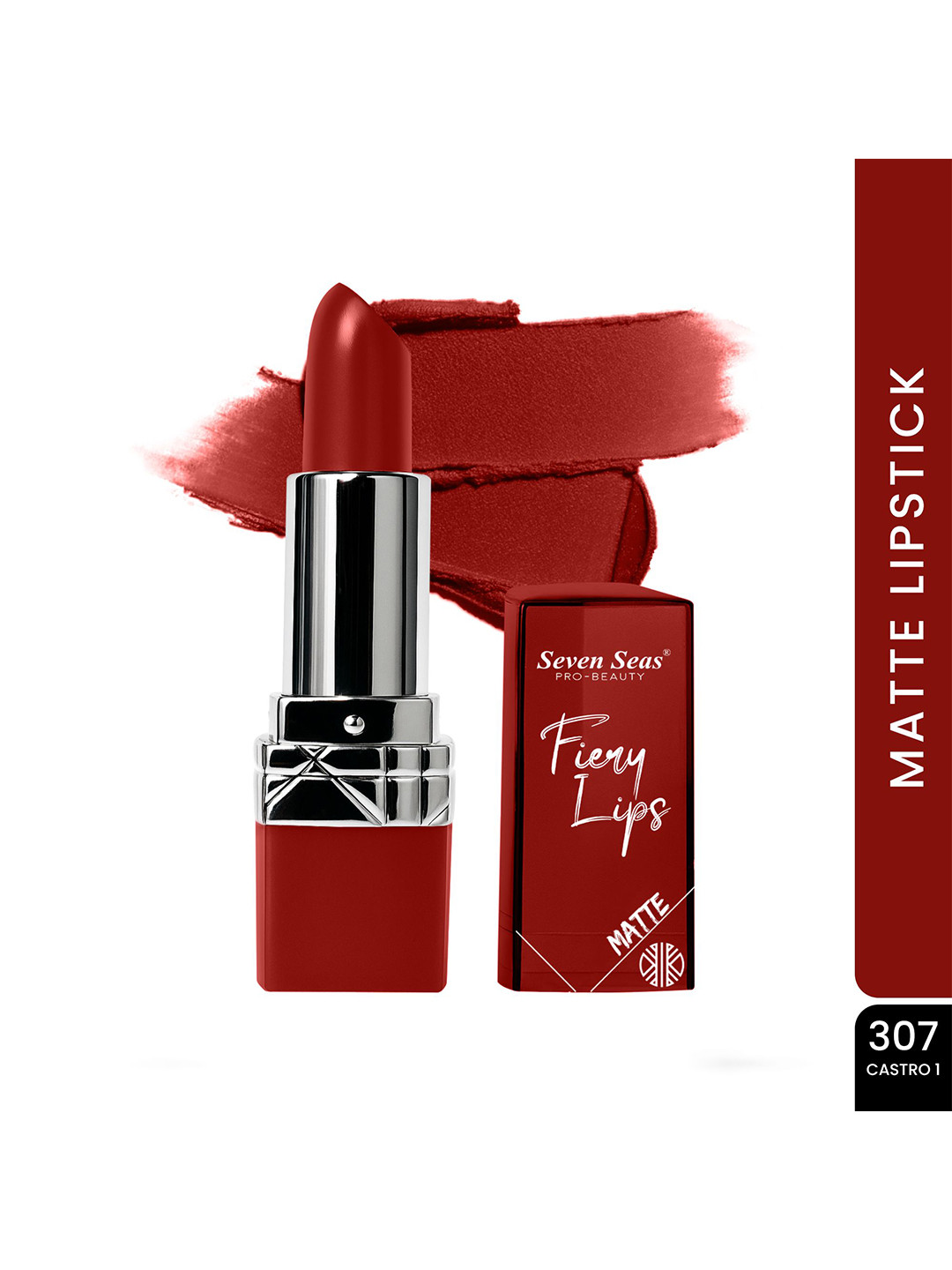 Seven Seas Fiery Lips Matte Lipstick - 3.5 g - Castro 1-307