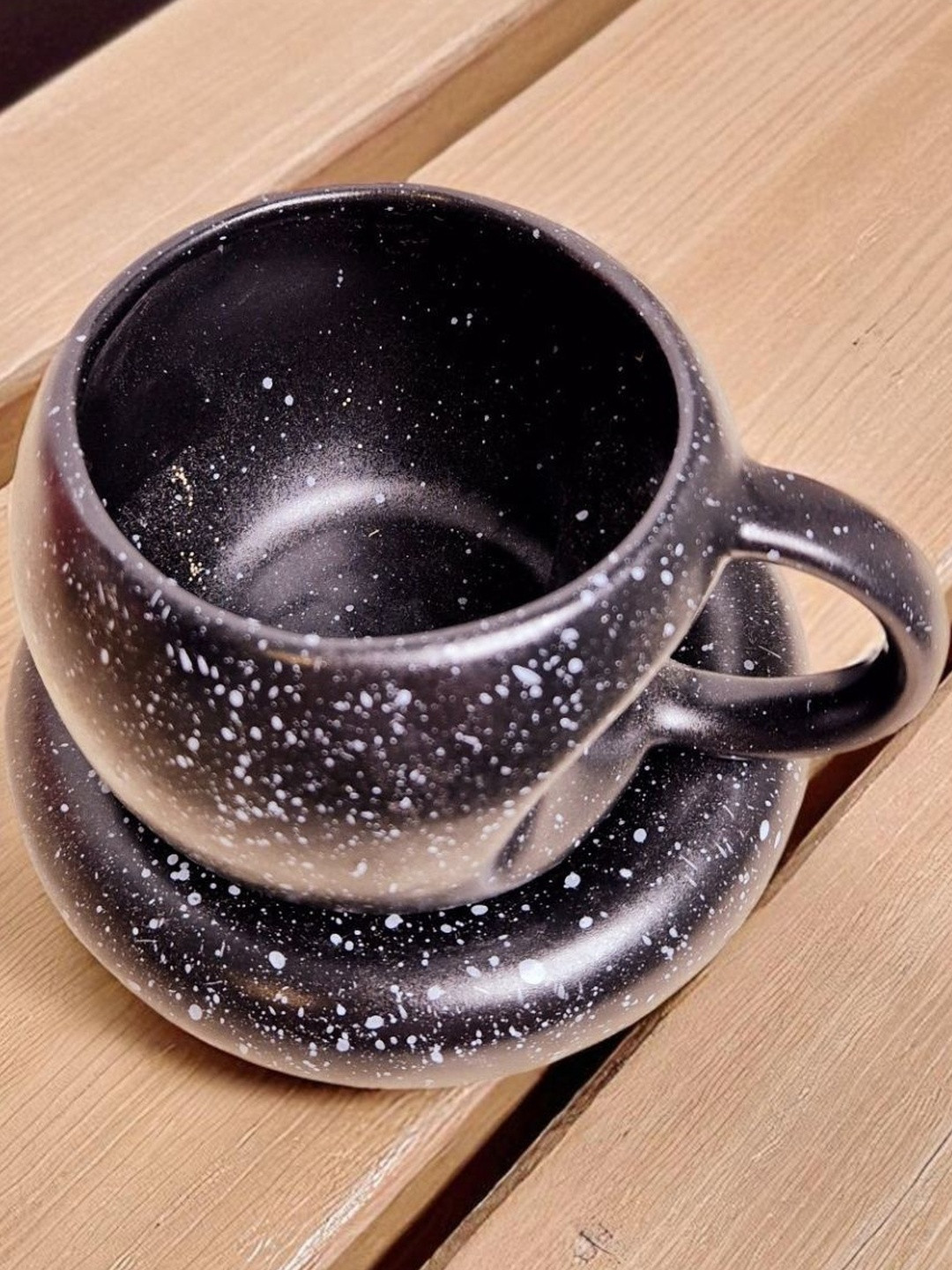 Eleven To Eleven Decor Black Crafted Ceramics Dishwasher Safe Cups and Mugs