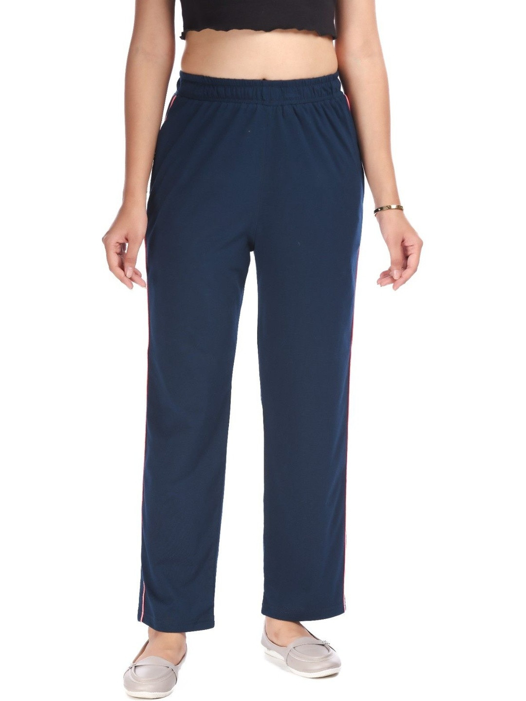 E-MAX Women Blue Track Pants