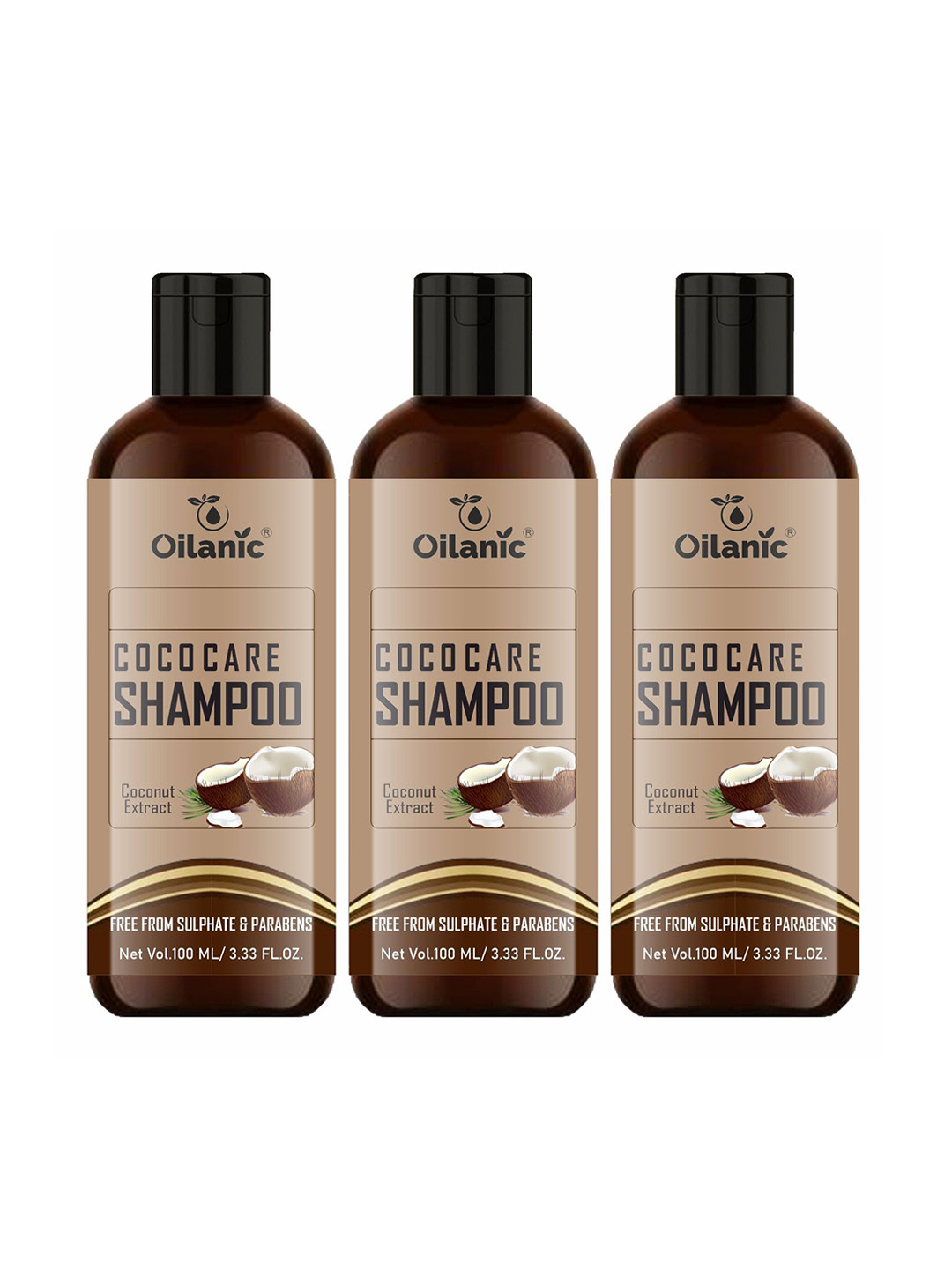Oilanic Set Of 3 Coco Care Shampoo With Coconut Extract - 100 ml Each