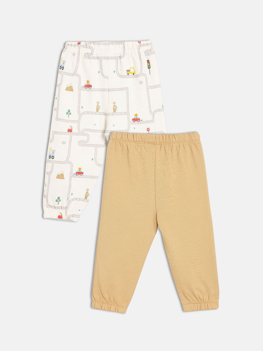 MINI KLUB Boys Pack Of 2 Car Printed Mid-Rise Trousers