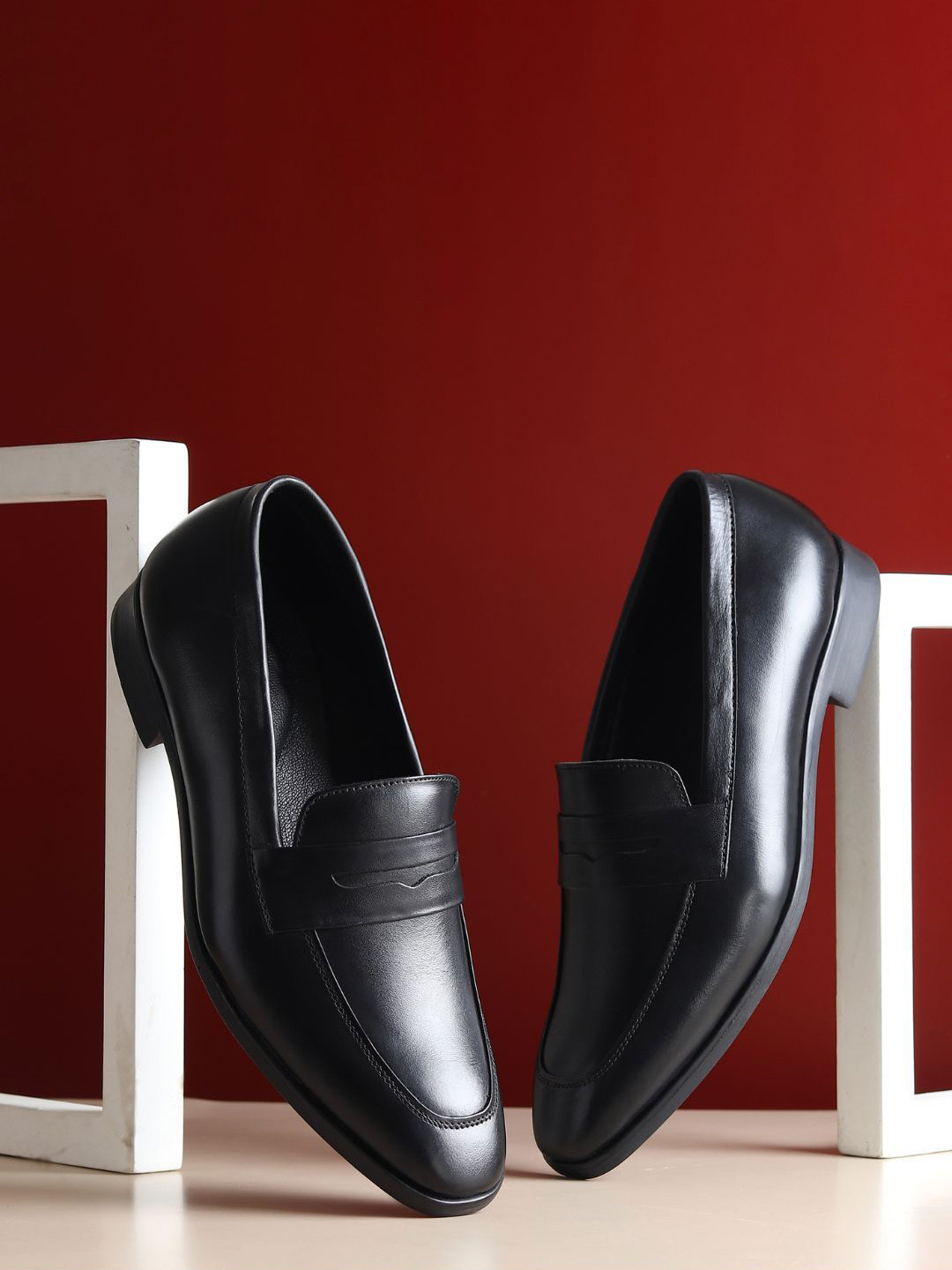 Hayes London Men Square Toe Leather Formal Loafers Shoes