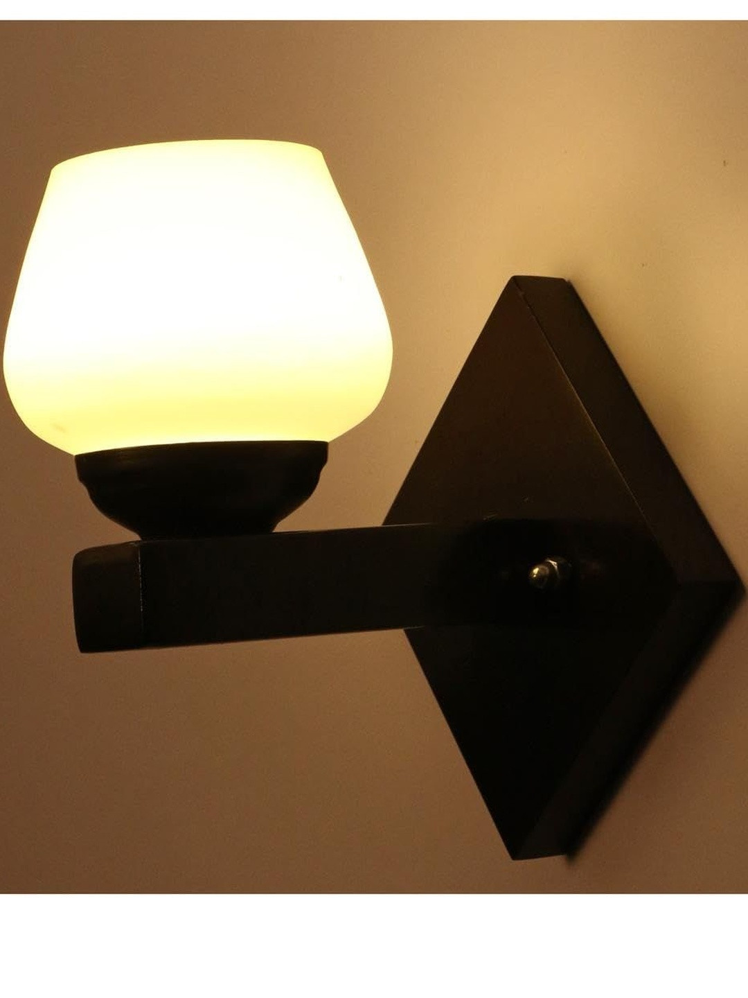 1ST TIME White Glass Semi-sphere Textured Wall Lamp