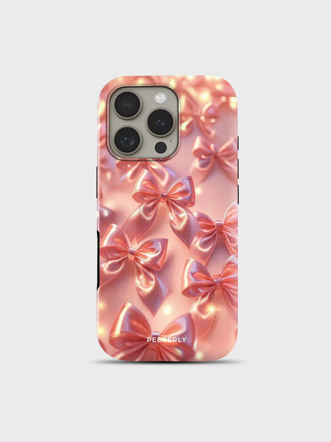PEEPERLY Women Bow Graphic Printed Impact Resistant iPhone 14 Plus Crystal Back Case