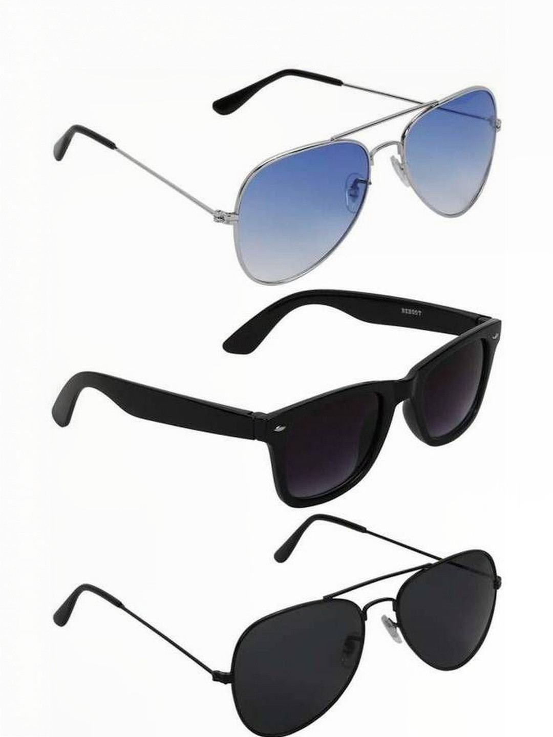 Arzonai Unisex Clear Lens & Steel-Toned Sunglasses