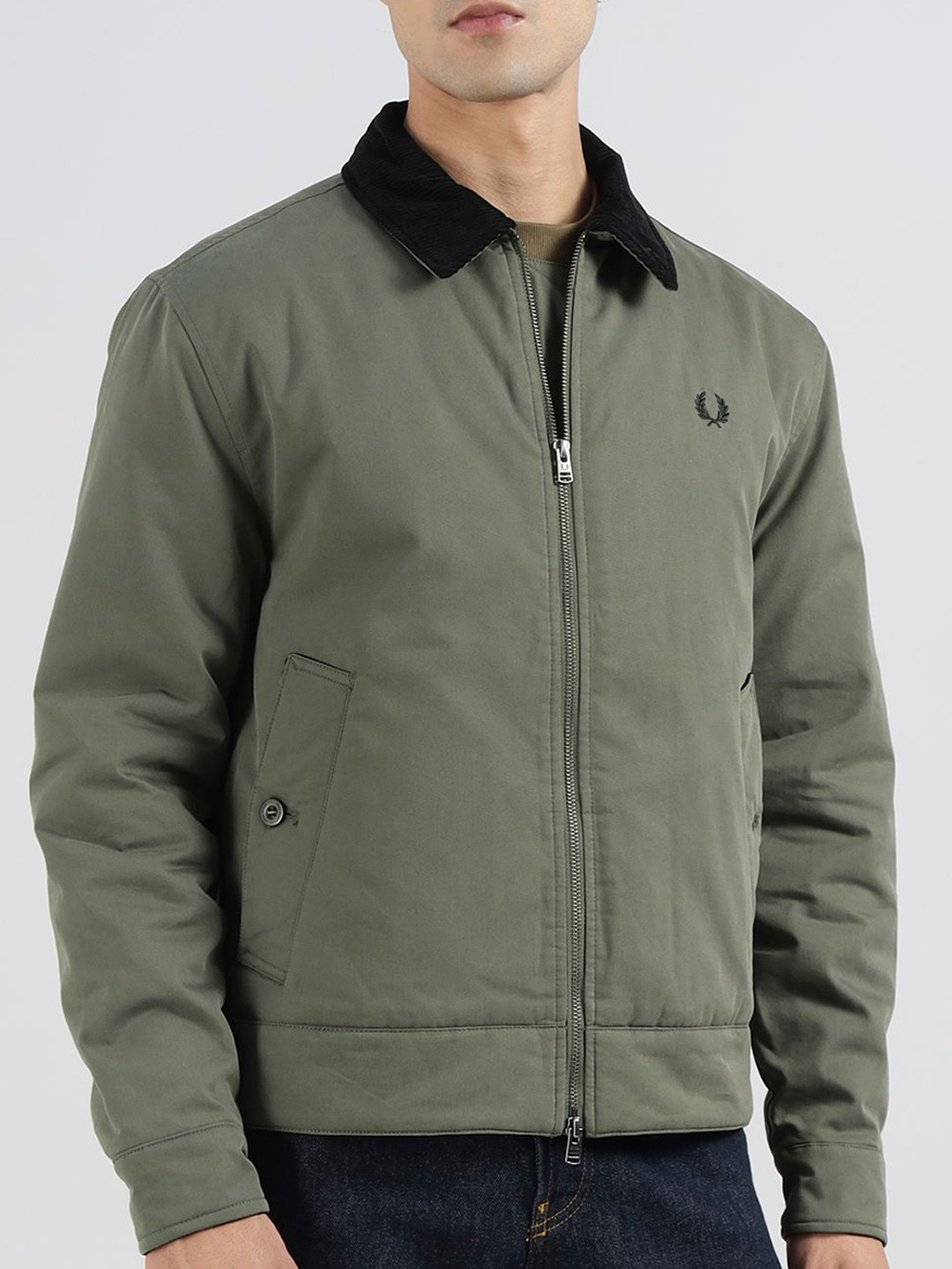 Fred Perry Spread Collar Cotton Caban Jacket