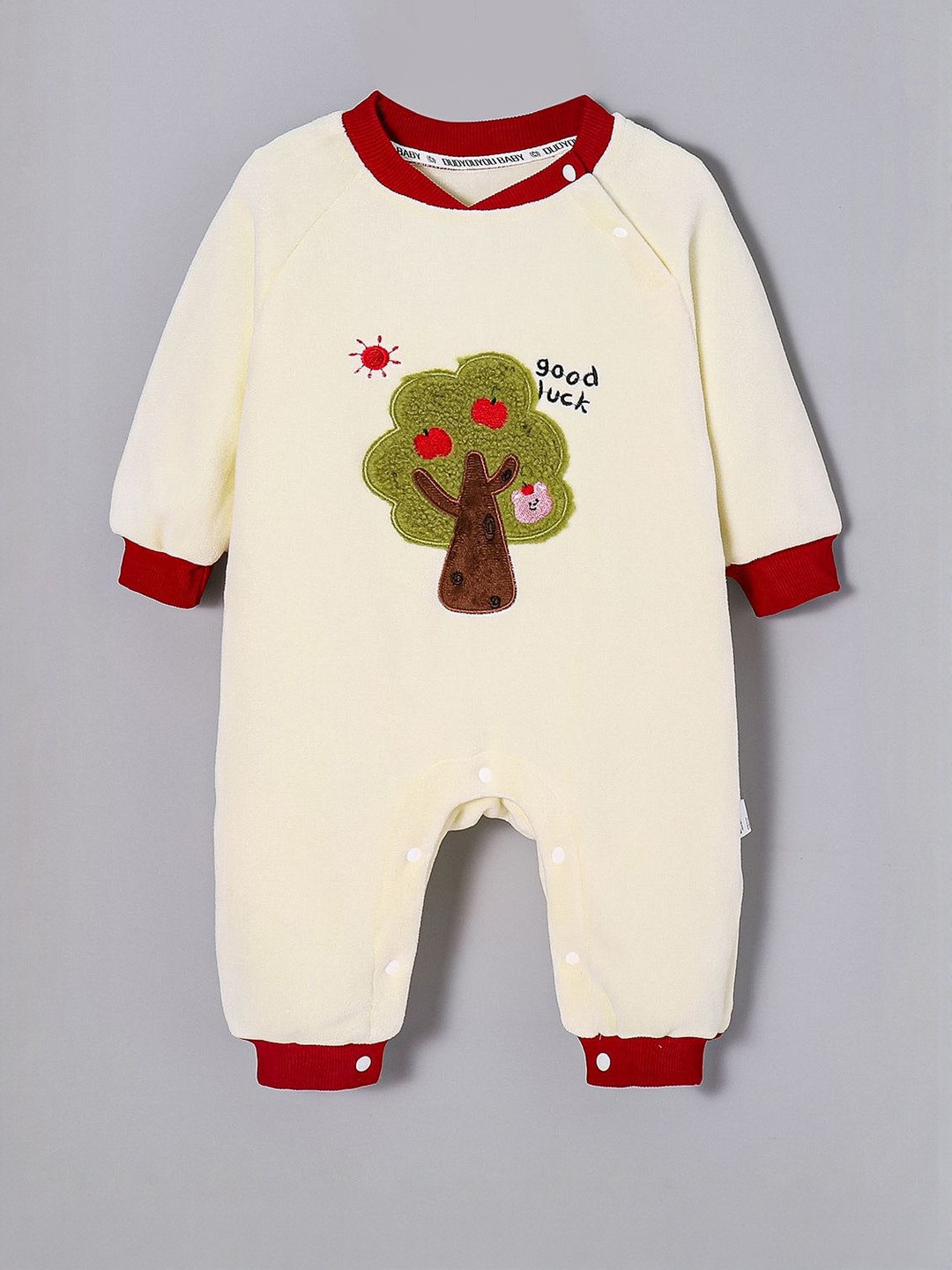 Hopscotch Kids Tree & Sun Applique Full Sleeves Bodysuit