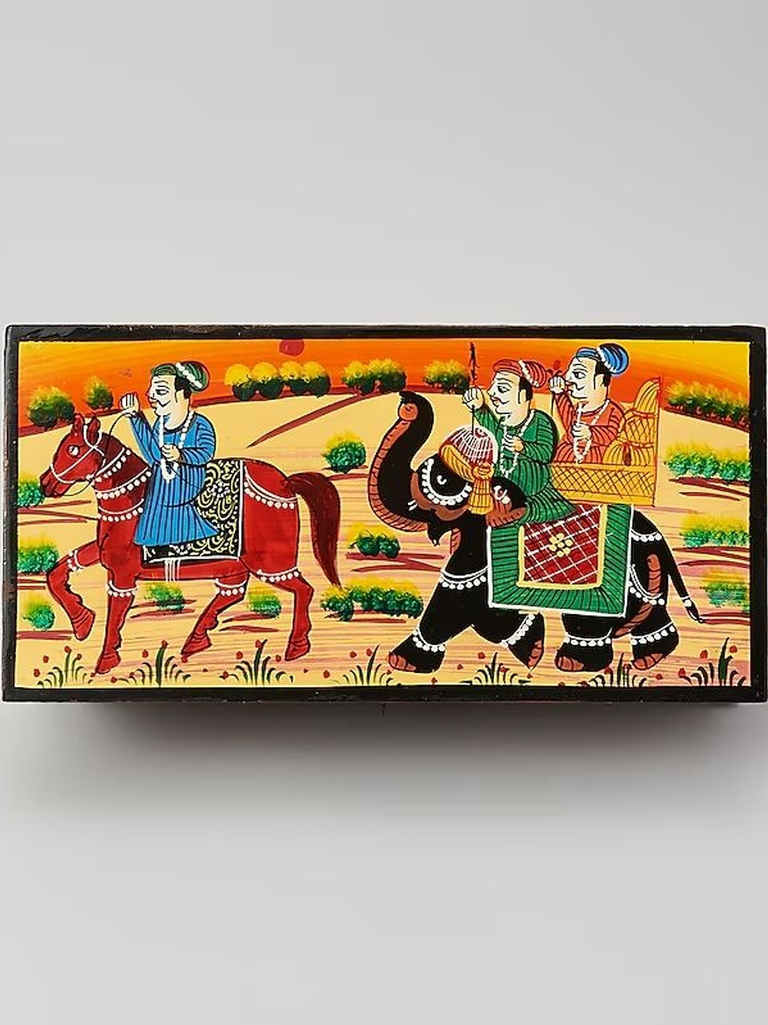 HOME DECOR BY ADITI Multicoloured Wooden Jewelry Box Showpiece