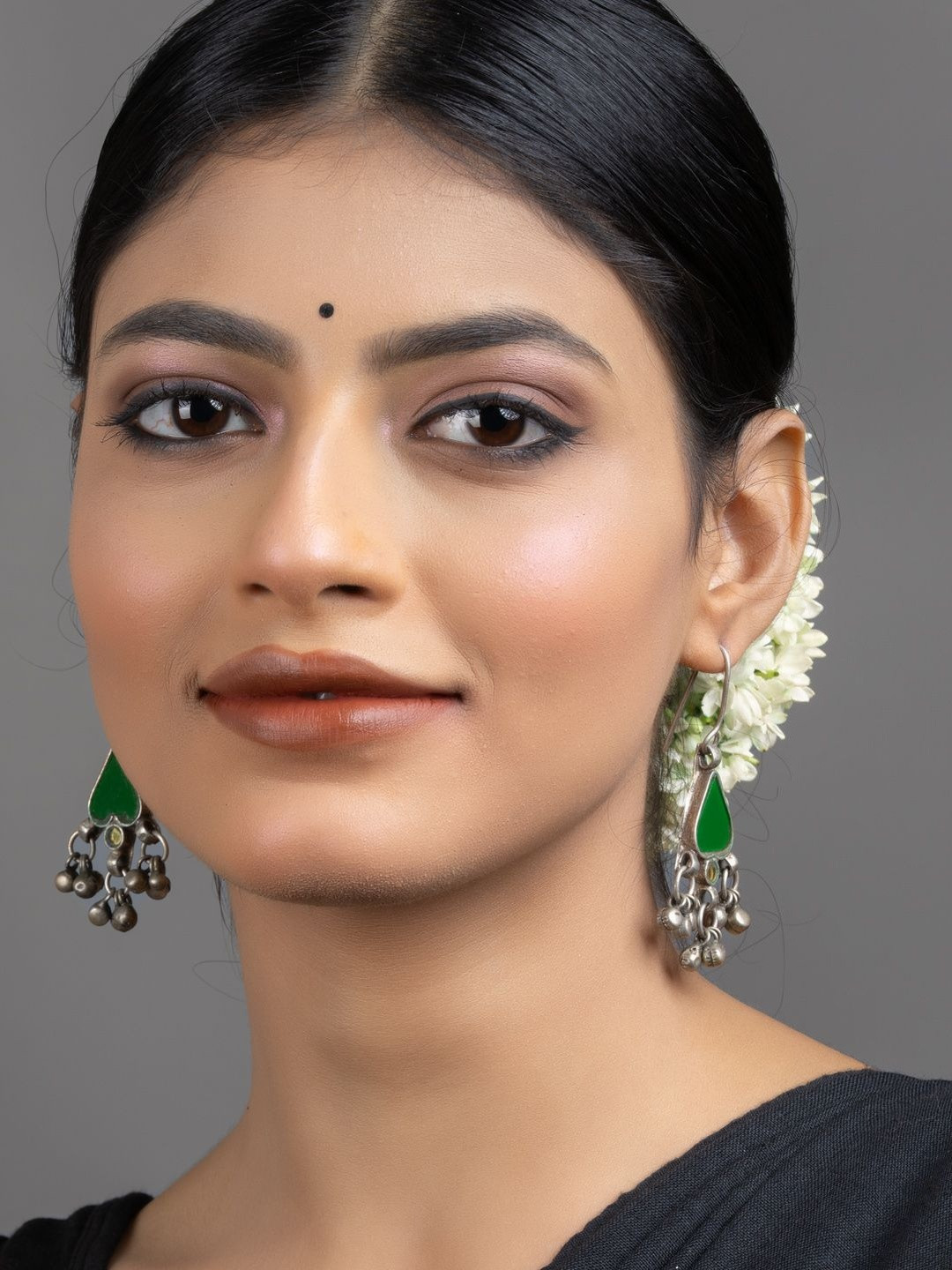 Look and Adorn Women Gold Plated Teardrop Shaped Drop Earrings