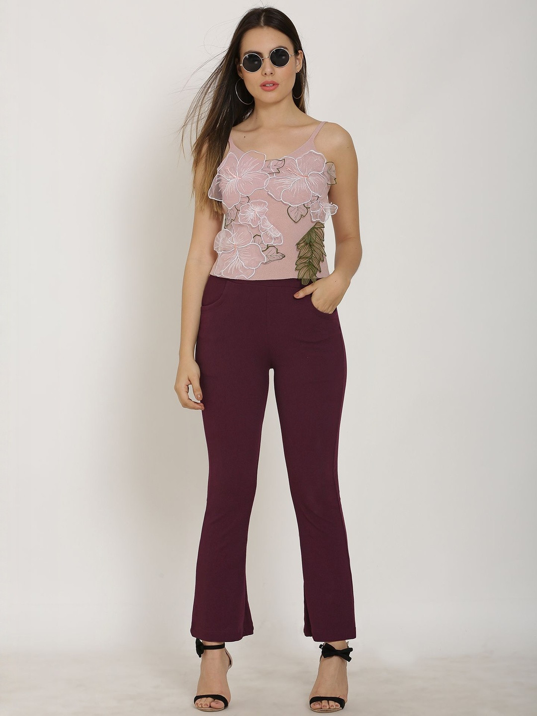 Moda Rapido Women Stretchable Wrinkle Free Bootcut Trousers