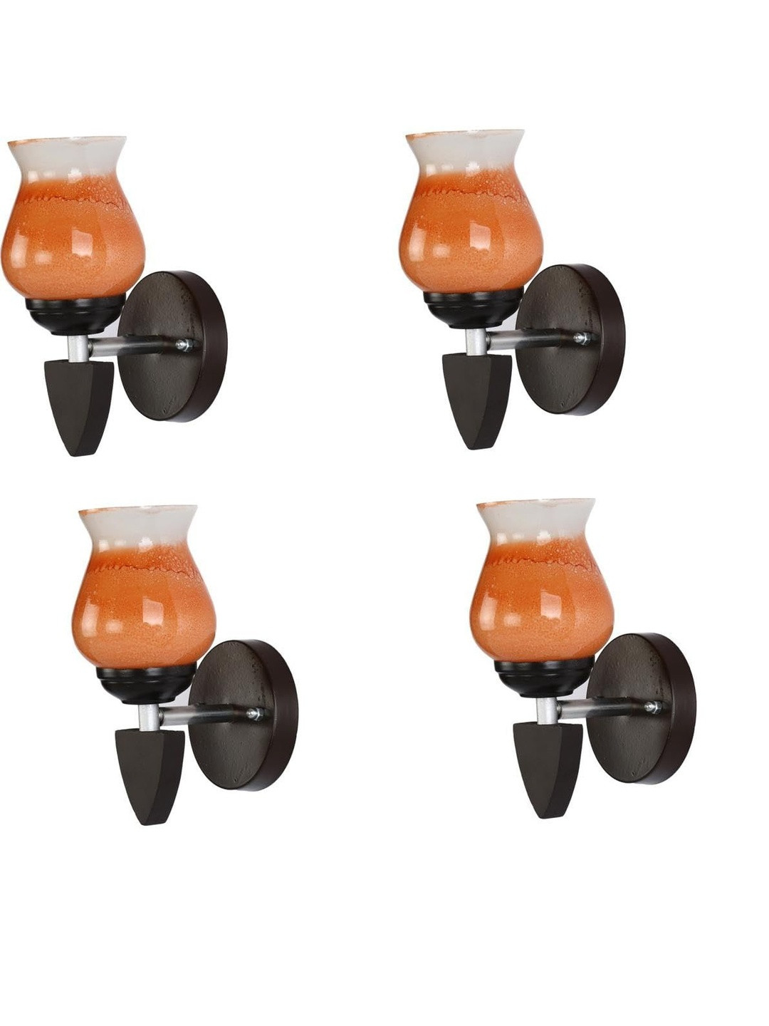 1ST TIME Set Of 4 Orange Glass Wall Lamp