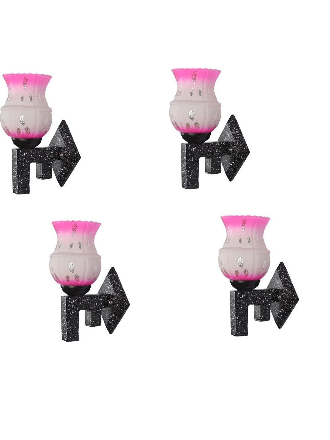 1ST TIME Stylish 4 Pieces Pink Solid Glass Traditional Cylinder Shaped Wall Lamps