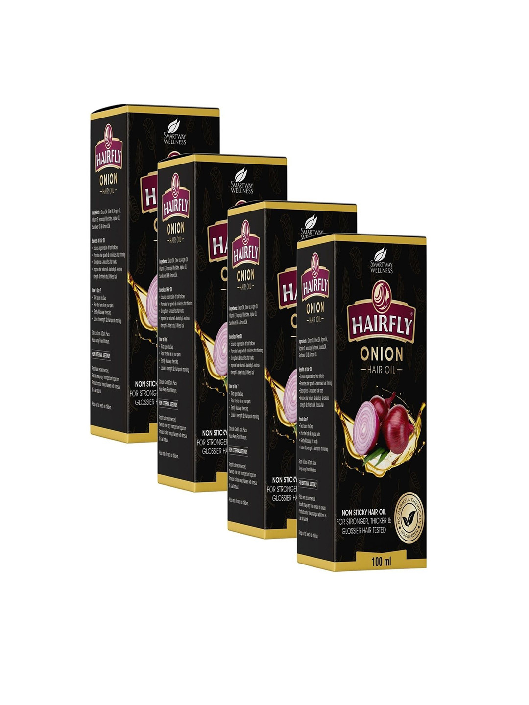 Hairfly Set Of 4 Onion Hair Oil- 100 ml Each