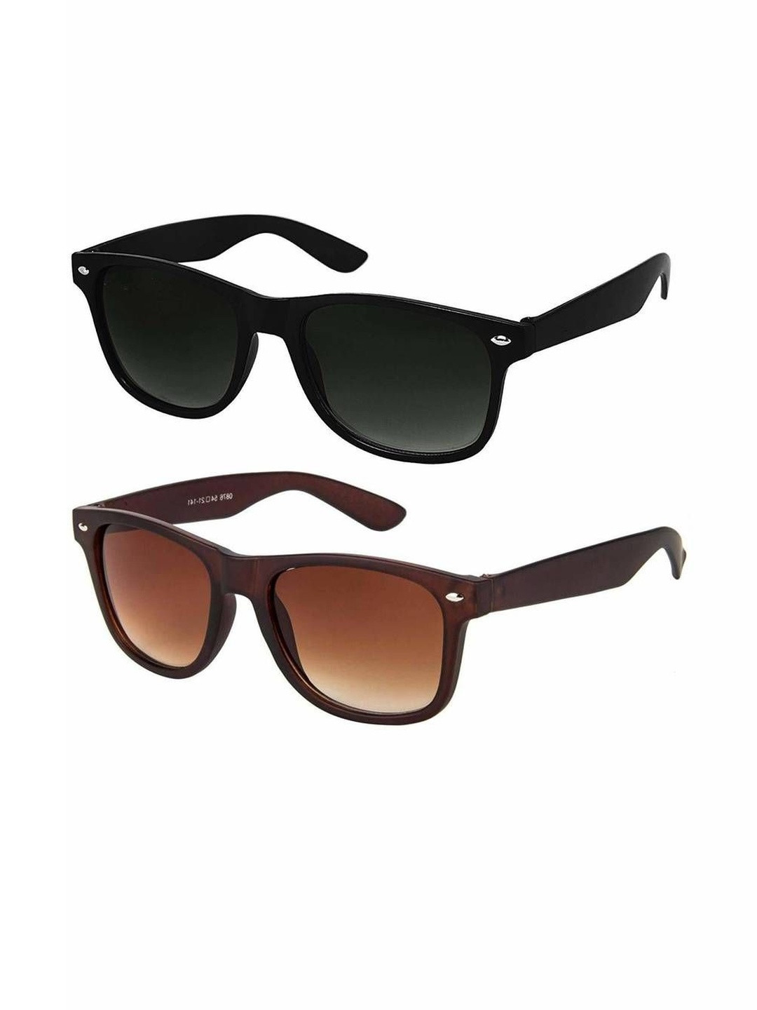 Arzonai Unisex Pack Of 2 Black Lens & Black Cateye Sunglasses with UV Protected Lens