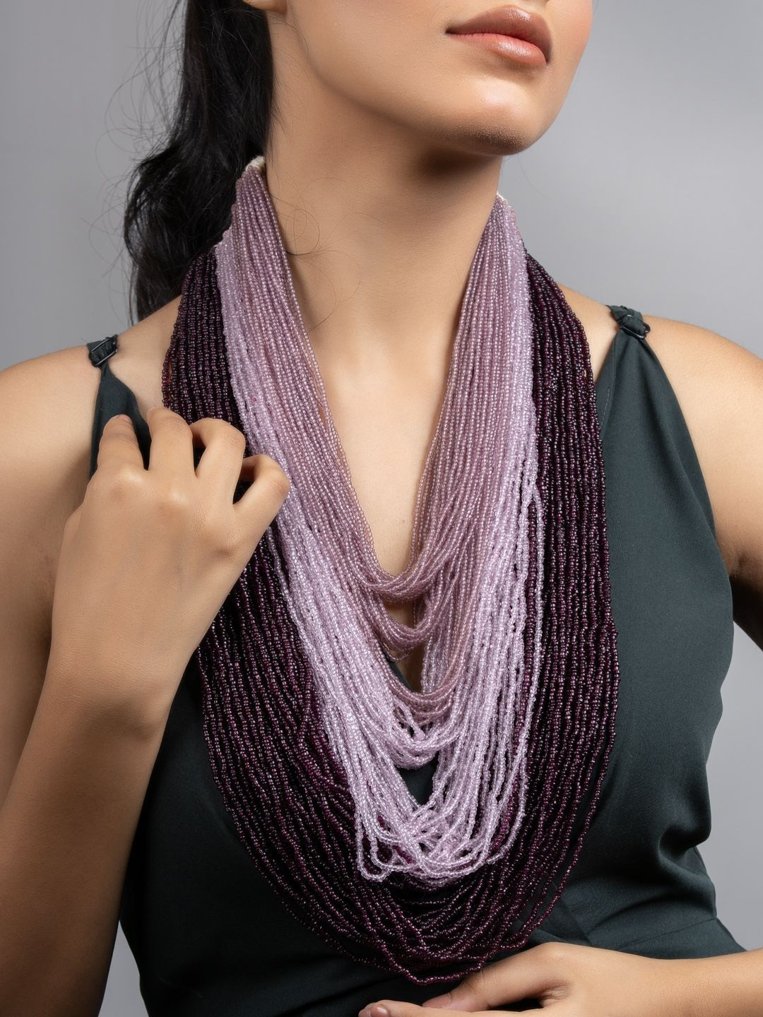 Look and Adorn Women German Silver Layered Necklace