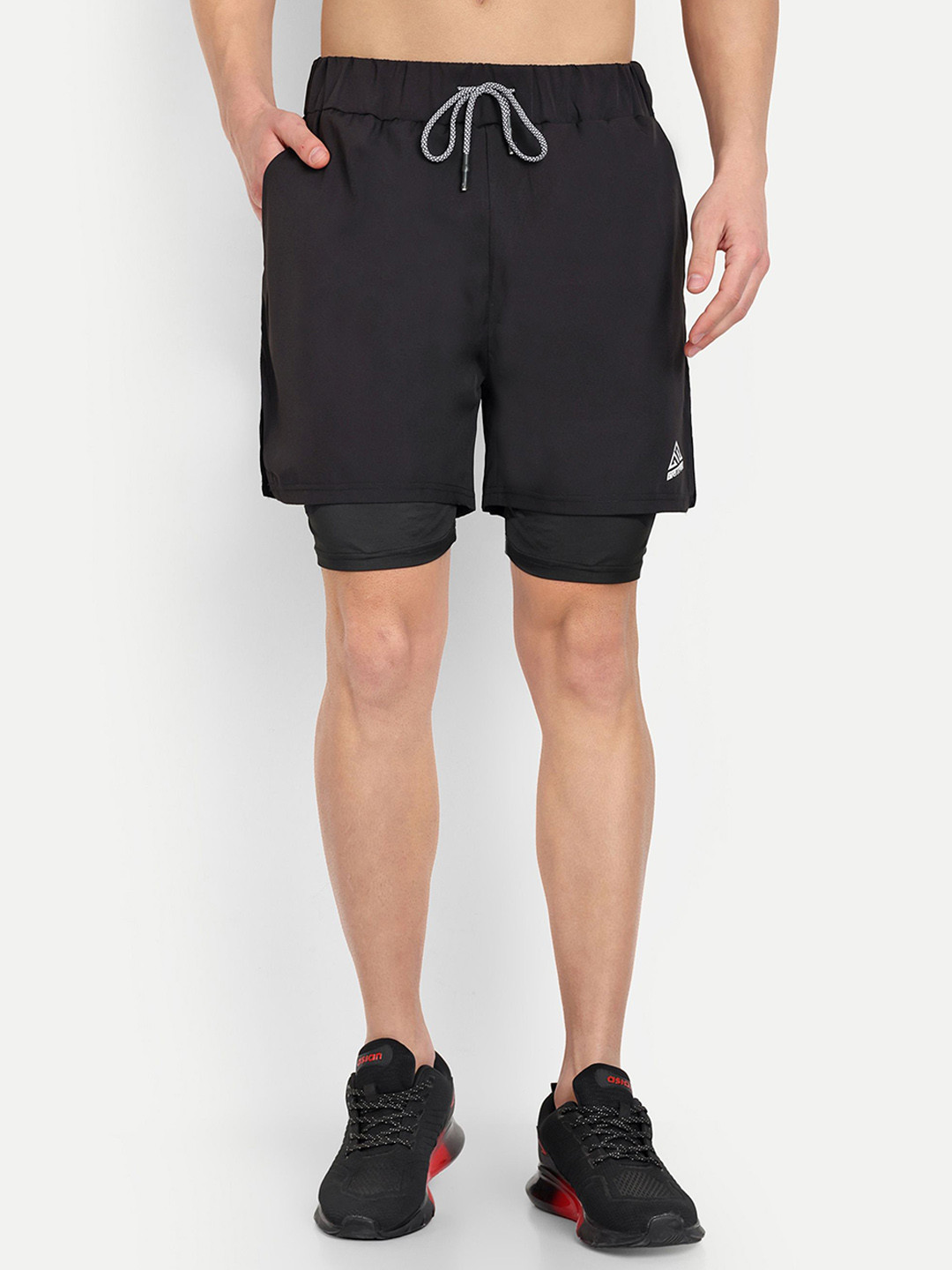 GRITPRO Men Relaxed Fit Soft Functional Sports Shorts With Tights