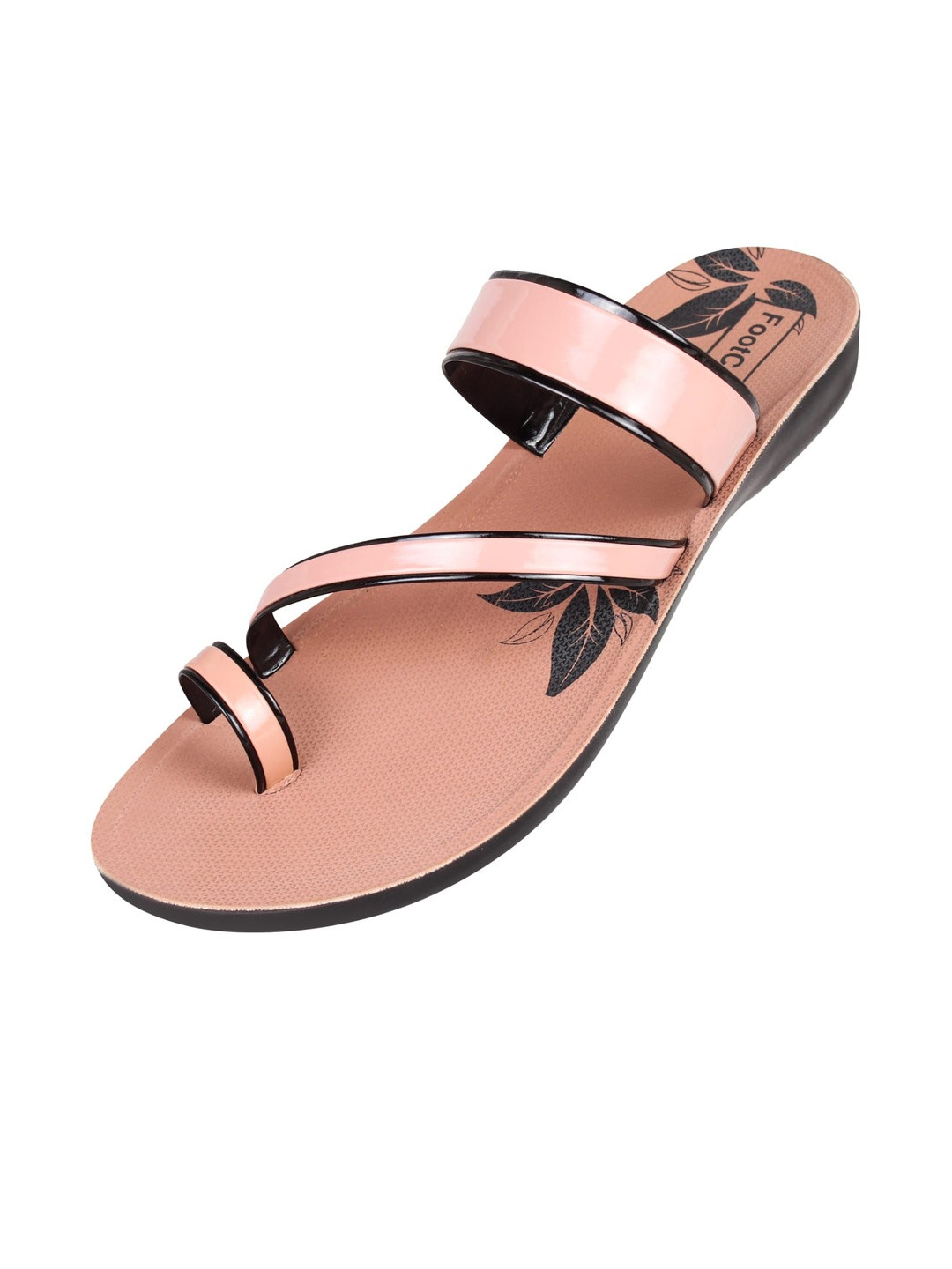 FOOT CARE Women Peach Printed One Toe Flats