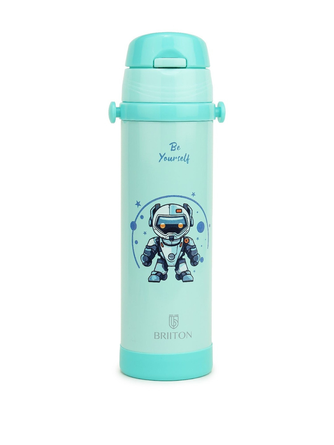 Briiton Blue Printed Double Wall Vacuum Stainless Steel Water Bottle