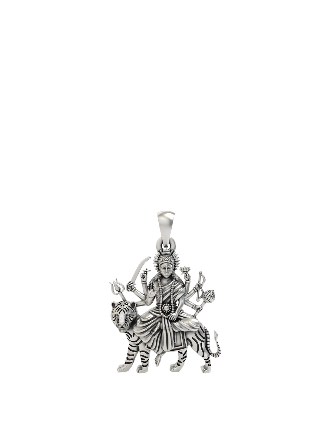 Exotic India Silver Ambe Maa Goddess Durga Pendant