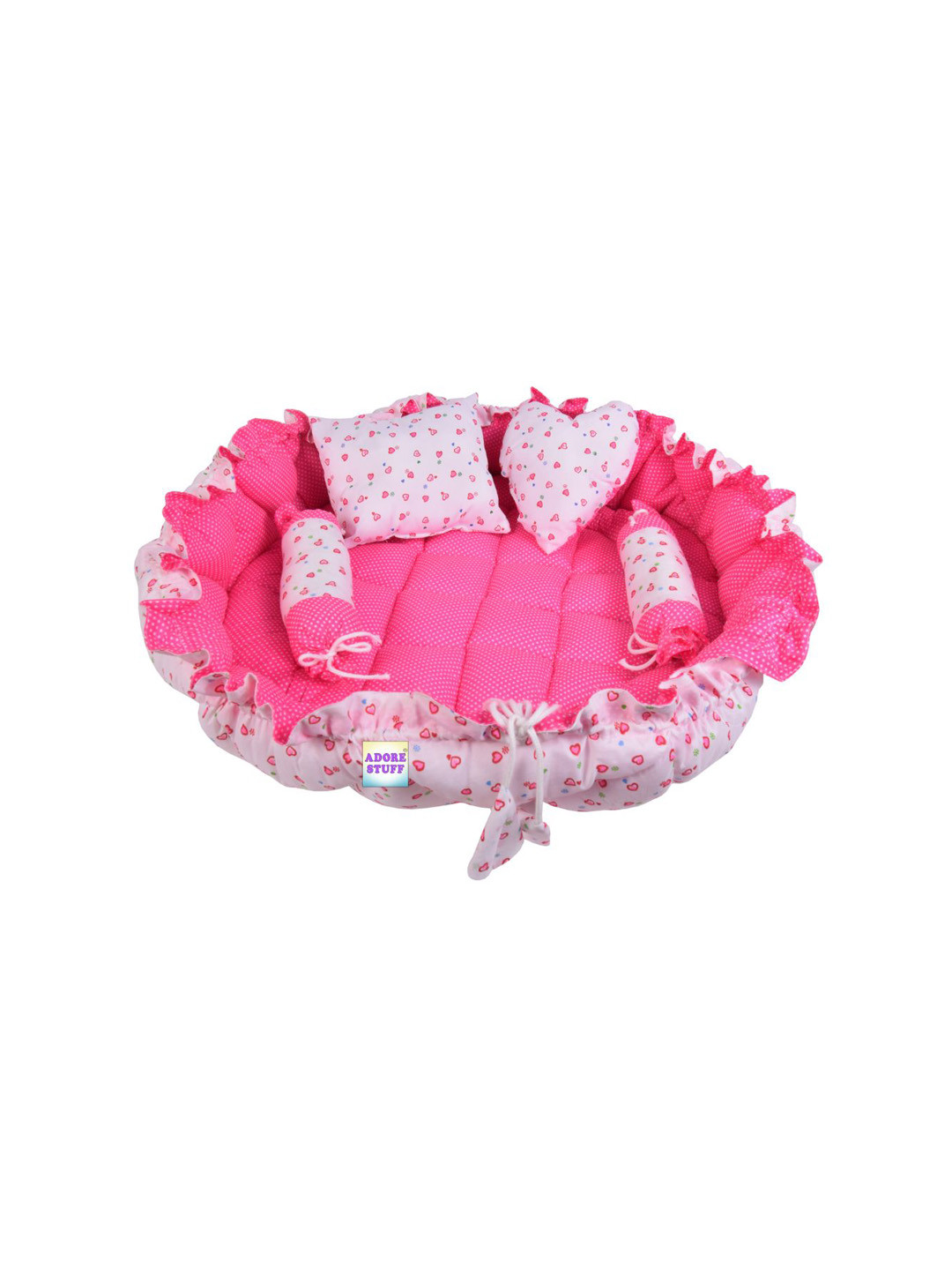 ADORE STUFF Infants Heart Printed Pure Cotton Bedding Set