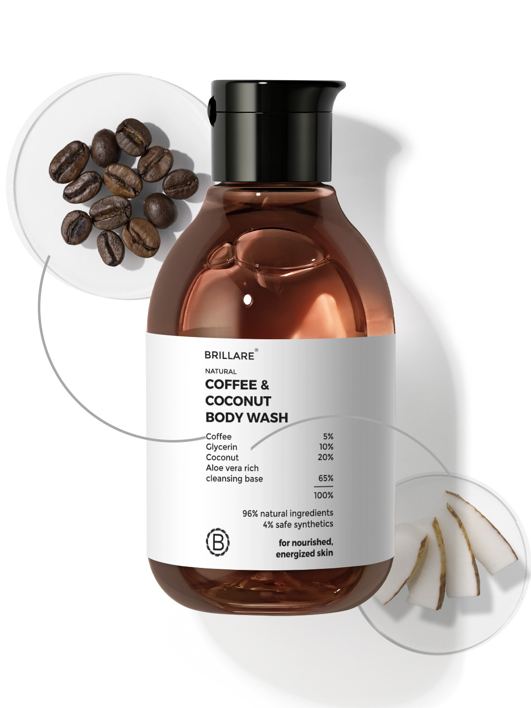 BRILLARE Coffee & Coconut Body Wash- 200 ml