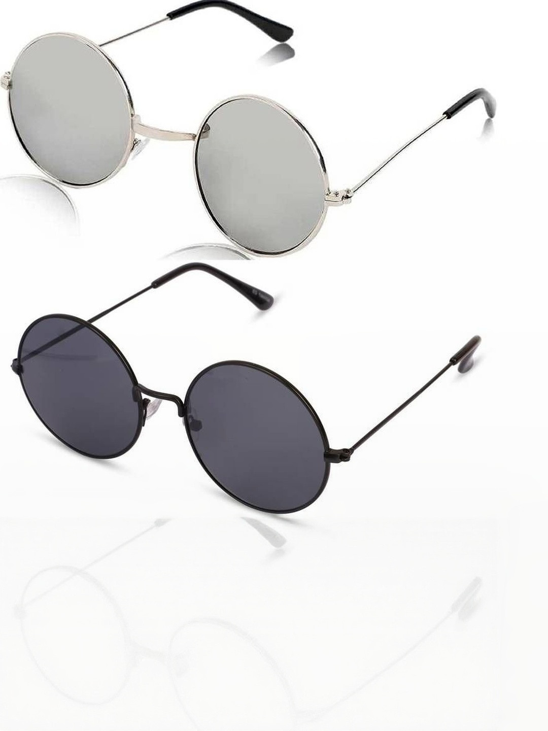 Arzonai Pack Of 2 Black Lens & Black Sunglasses with UV Protected