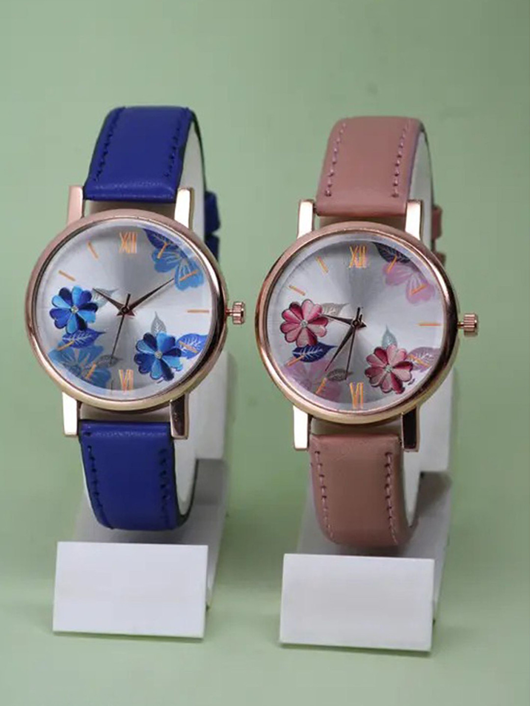 FROZIL Women Printed Dial & Leather Straps Analogue Watch New-R-K-BL-P