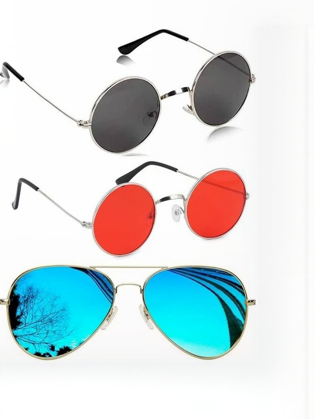 Arzonai Adult Pack Of 3 Multicolor Sunglasses