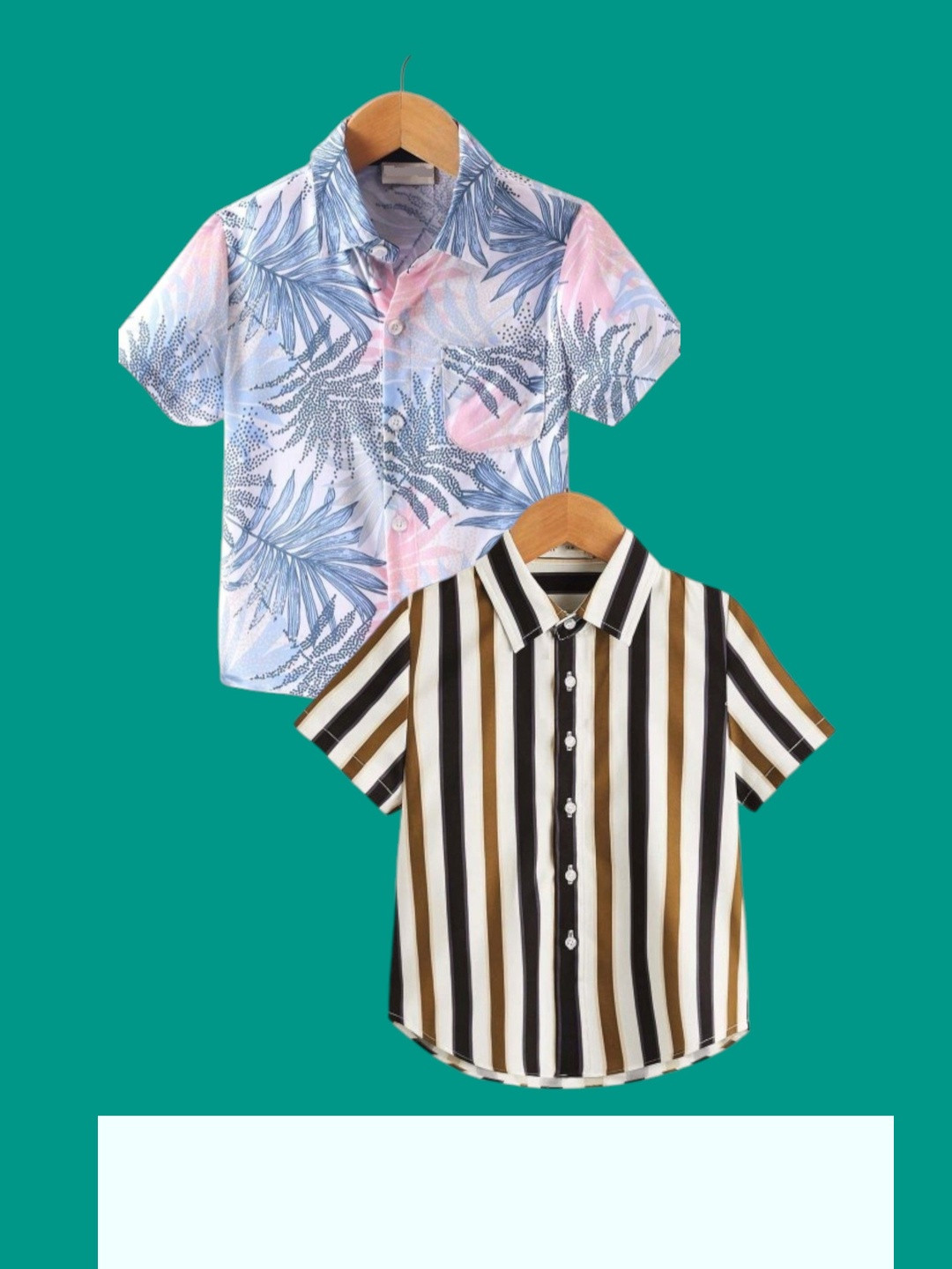 DUTT CREATION Boys Pack Of 2 Regular Fit Floral Printed Short Sleeve Cotton Shirts