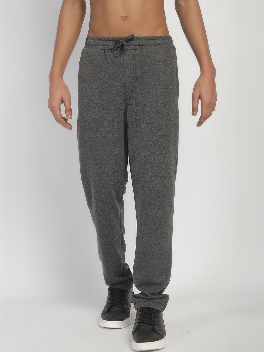 MOONAAH Boys Dark Grey Pure Cotton Slim Fit Joggers