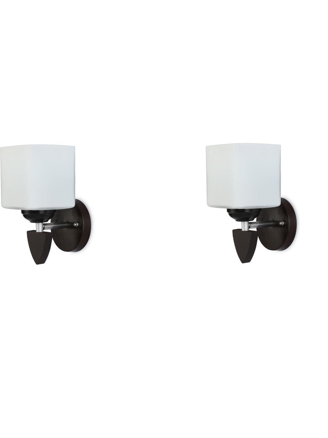 1ST TIME Pack Of 2 White Glass Traditional Square  Shaped Wall Lamp