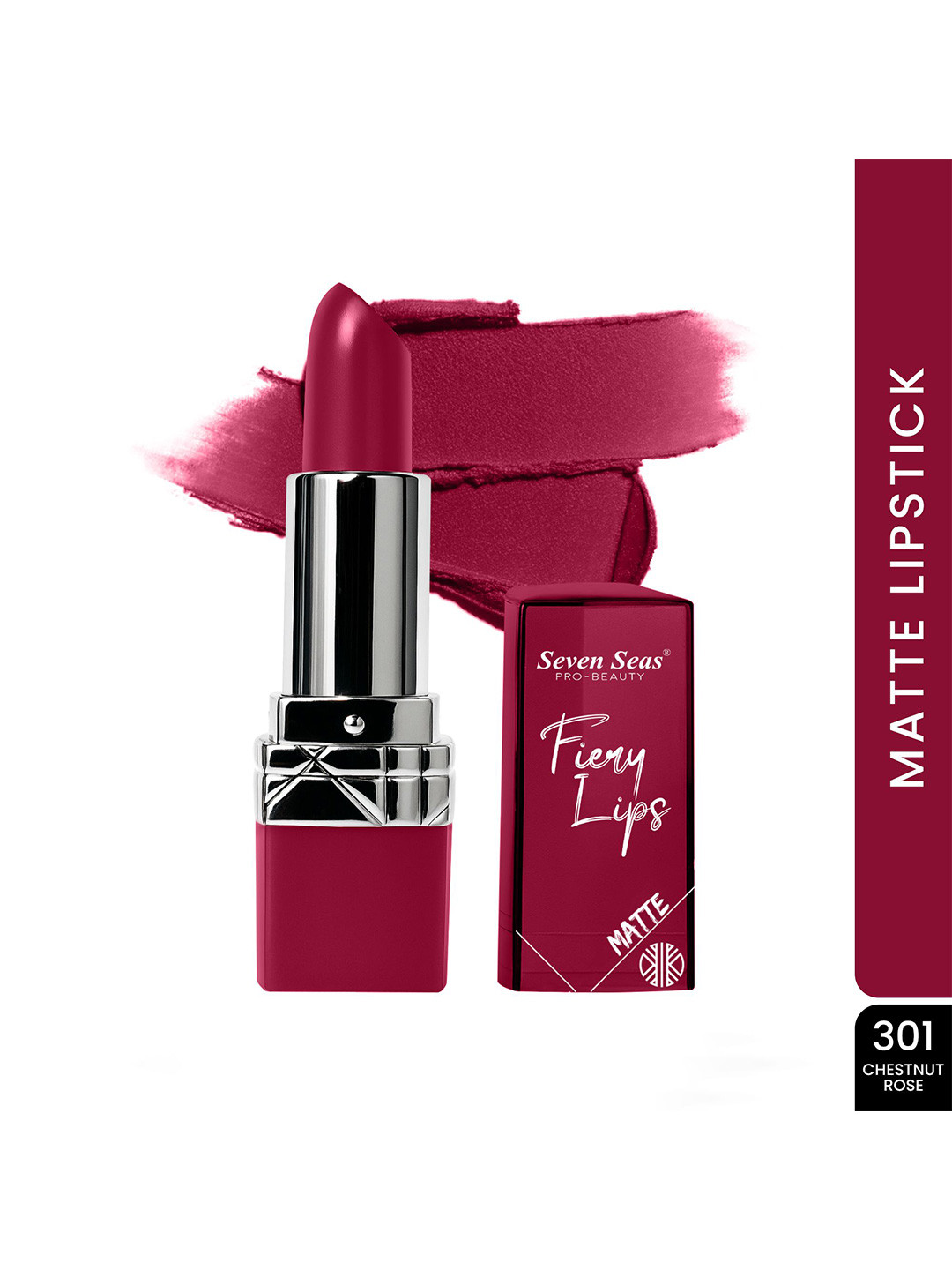 Seven Seas Fiery Lips Matte Lipstick - 3.5 g - Chestnut Rose-301