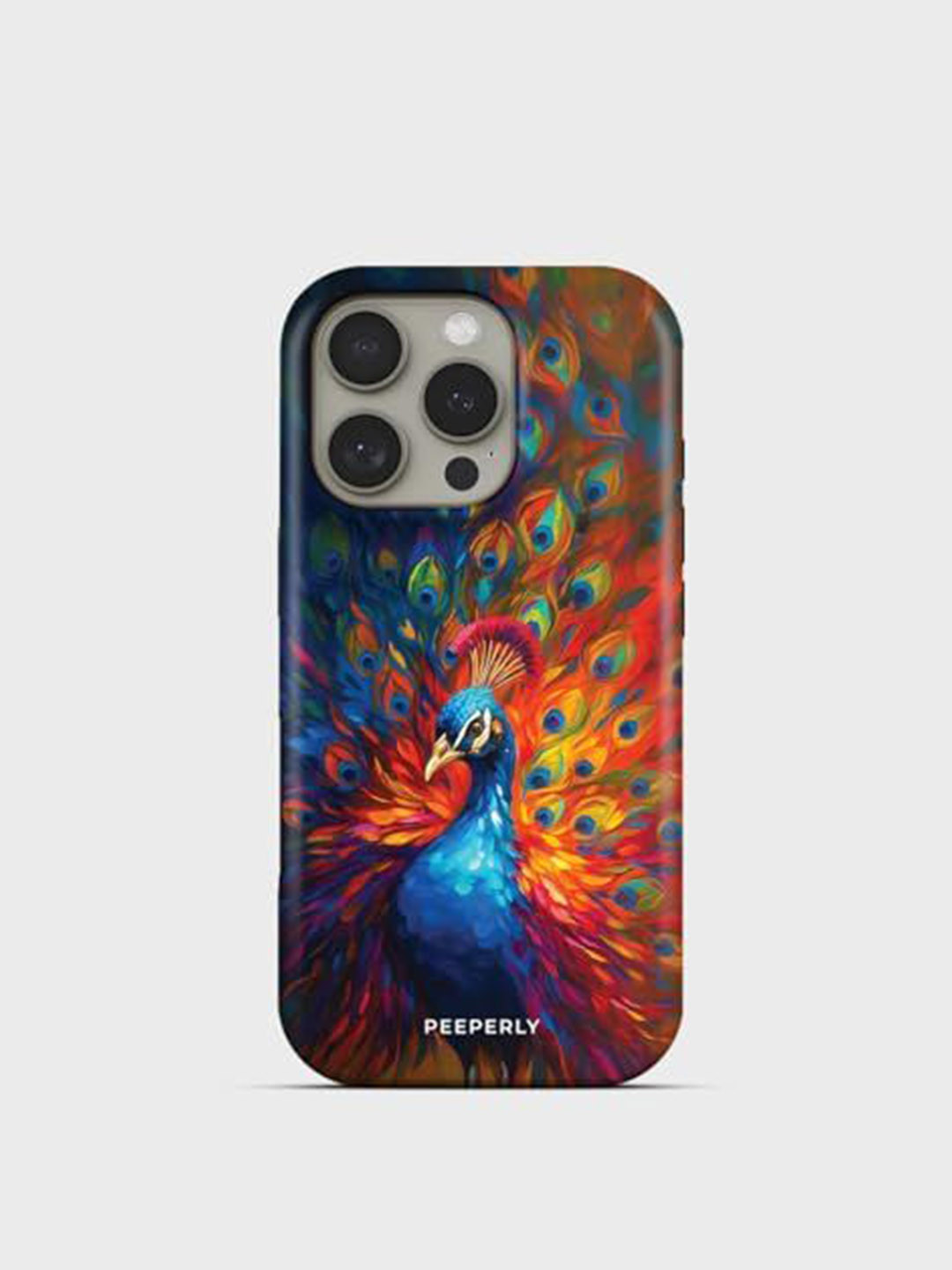 PEEPERLY Women Peacock Graphic Printed Impact Resistant iPhone 14 Plus Crystal Back Case