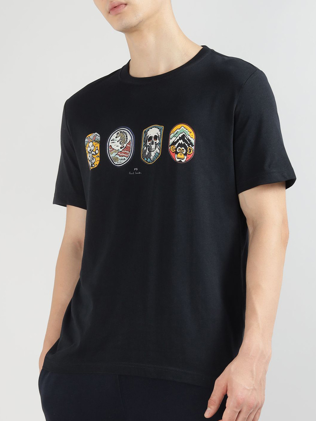 PS By Paul Smith Men Graphic Printed Round Neck Cotton T-shirt