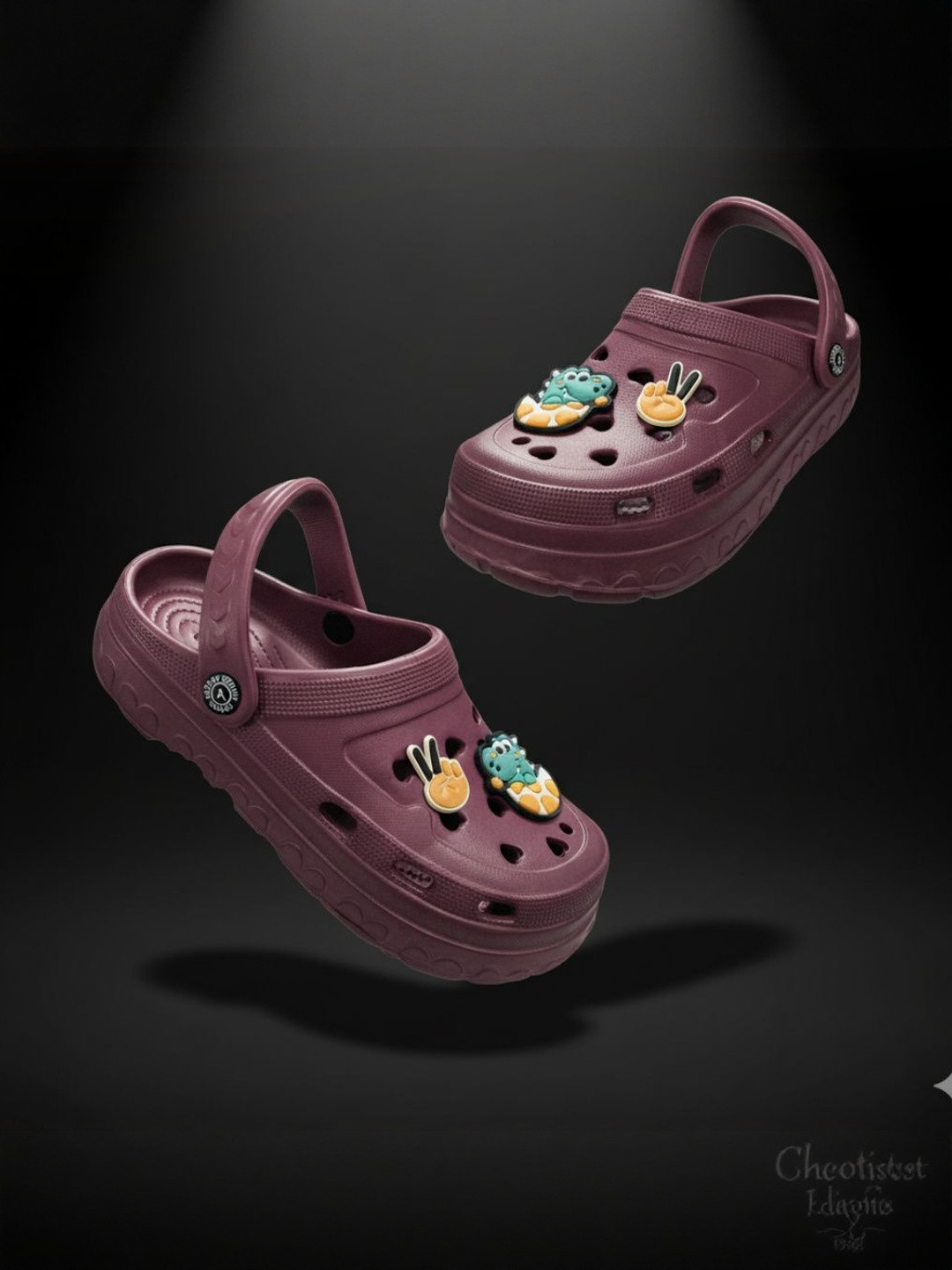 VINTEX Women Purple Slip-On Rubber Comfort Sandals