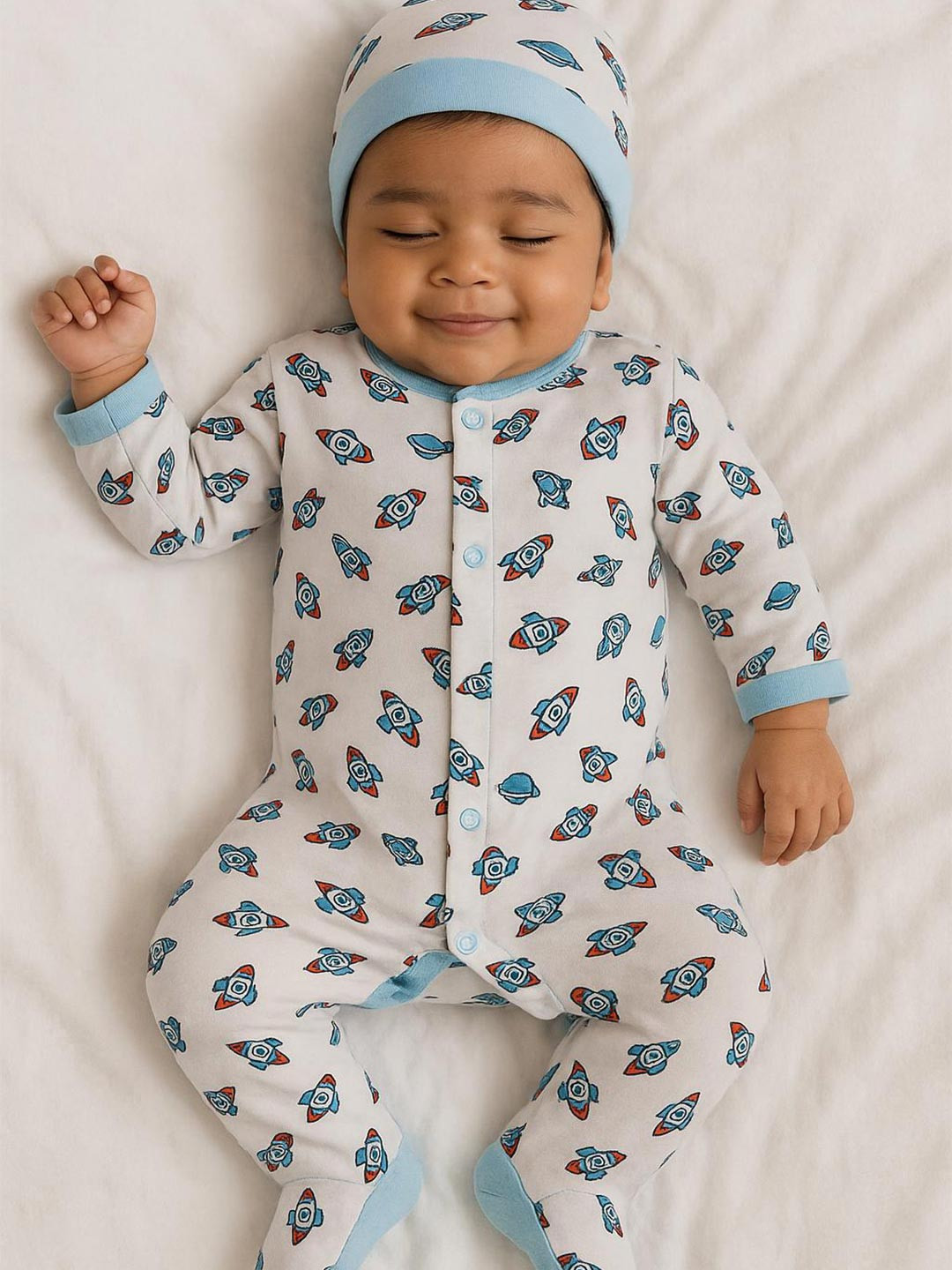 MeeMee Infant Pack Of 5 Printed Cotton Baby Apparel Gift Set