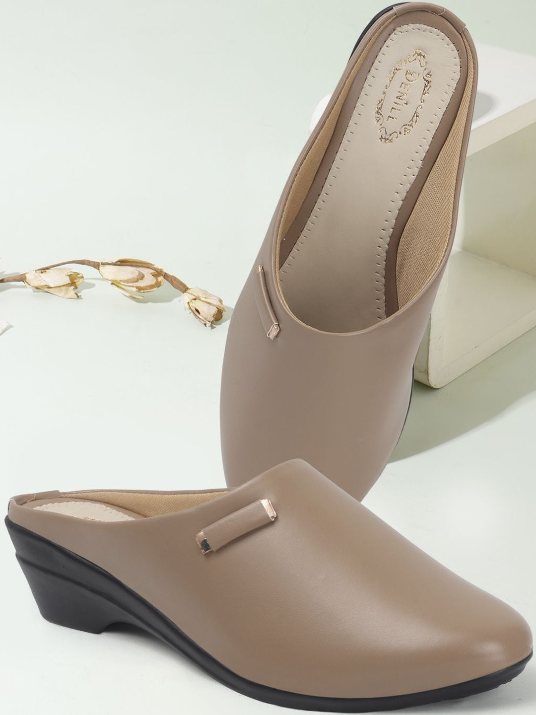 Denill Women Beige Pointed Toe Ballerinas