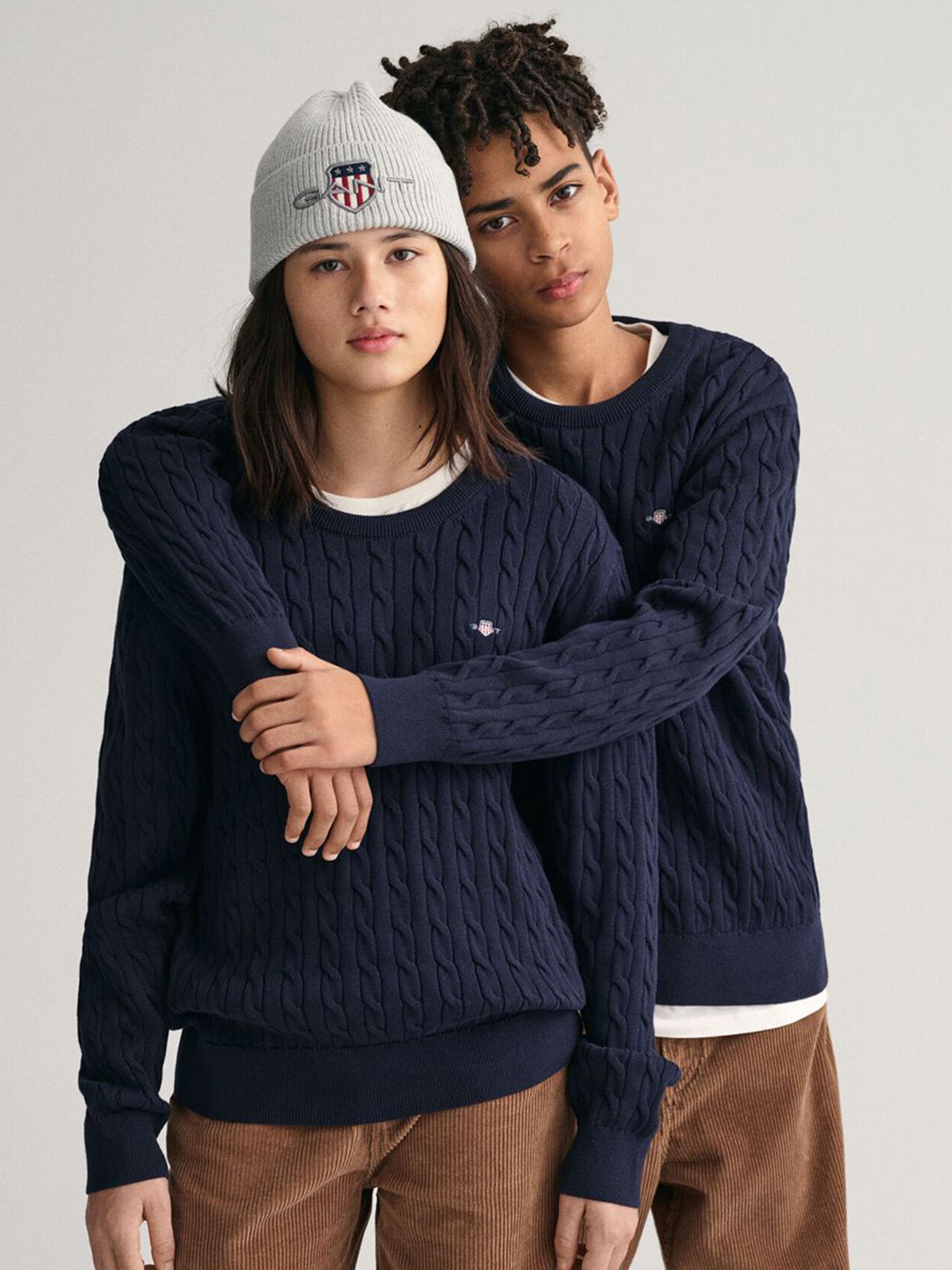 GANT Boys core Cable Knit Self Design Regular Pullover Sweaters