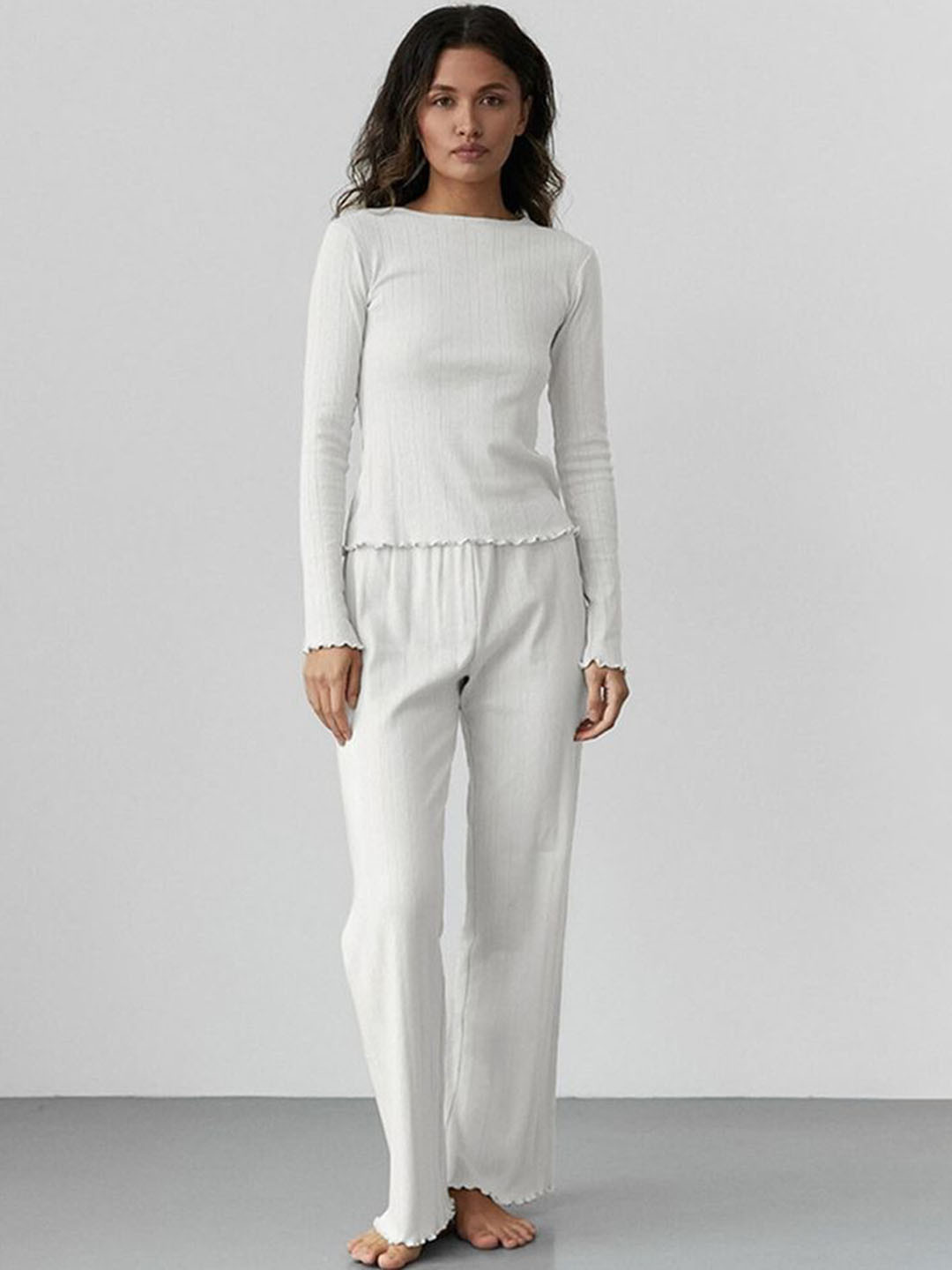 LULU & SKY Women Pointelle-knit Loungewear Set