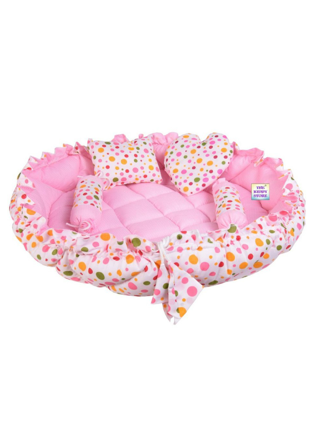 ADORE STUFF Infants Polka Dots Printed Pure Cotton Bedding Set