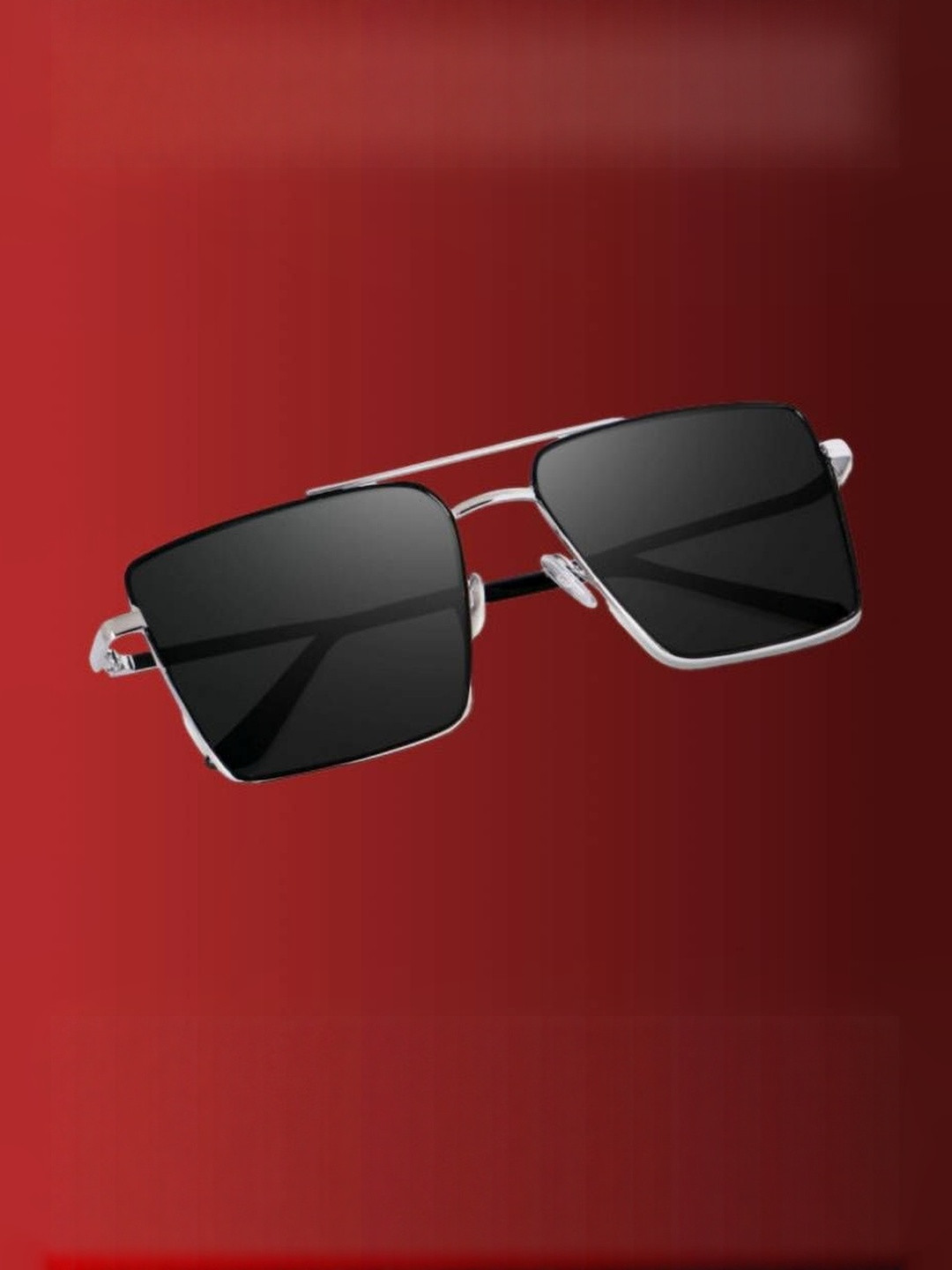 Arzonai Unisex Black Lens & Silver-Toned Wayfarer Sunglasses with UV Protected Lens