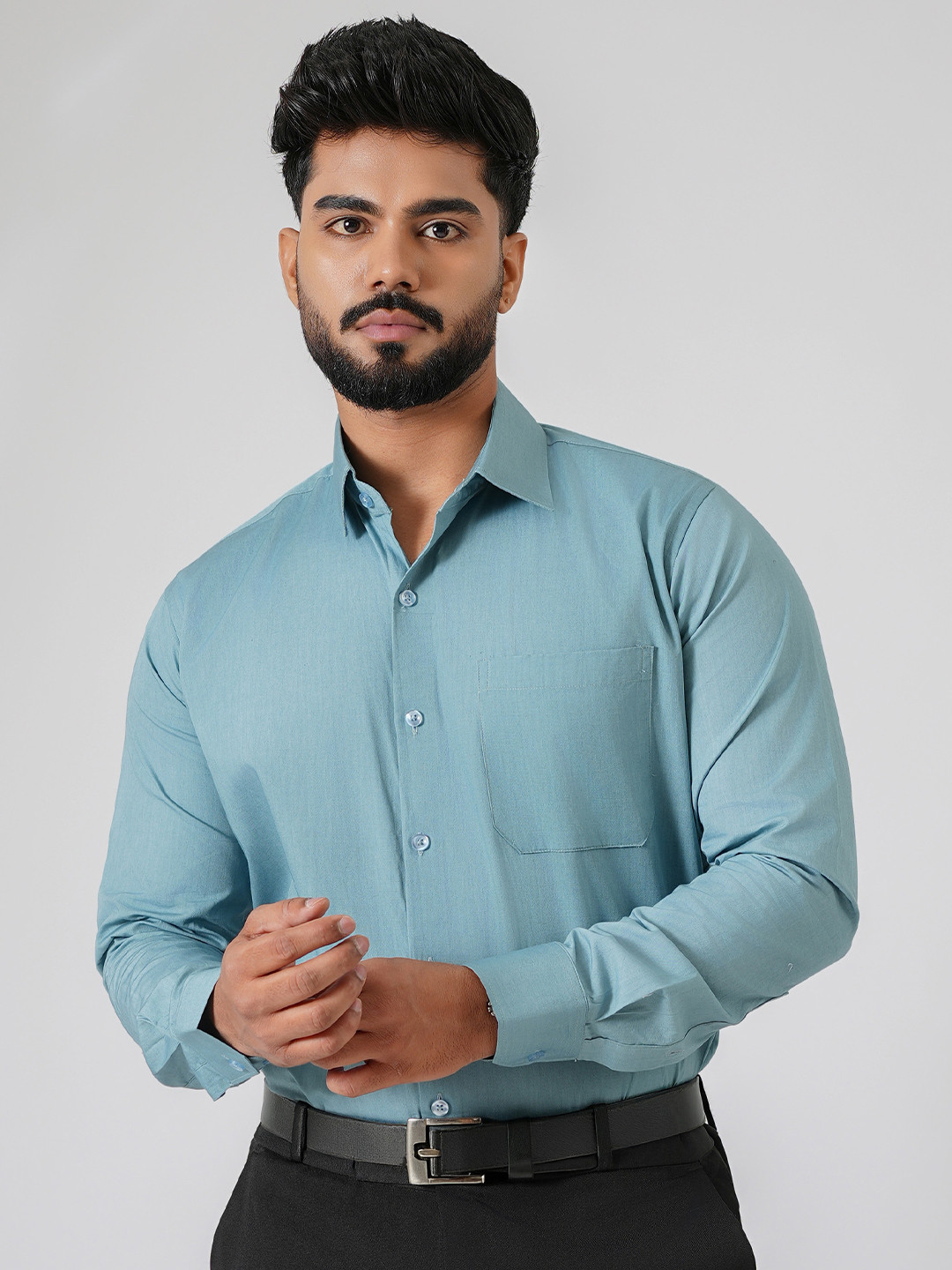 Haute Tissue Plain Giza Formal Shirt