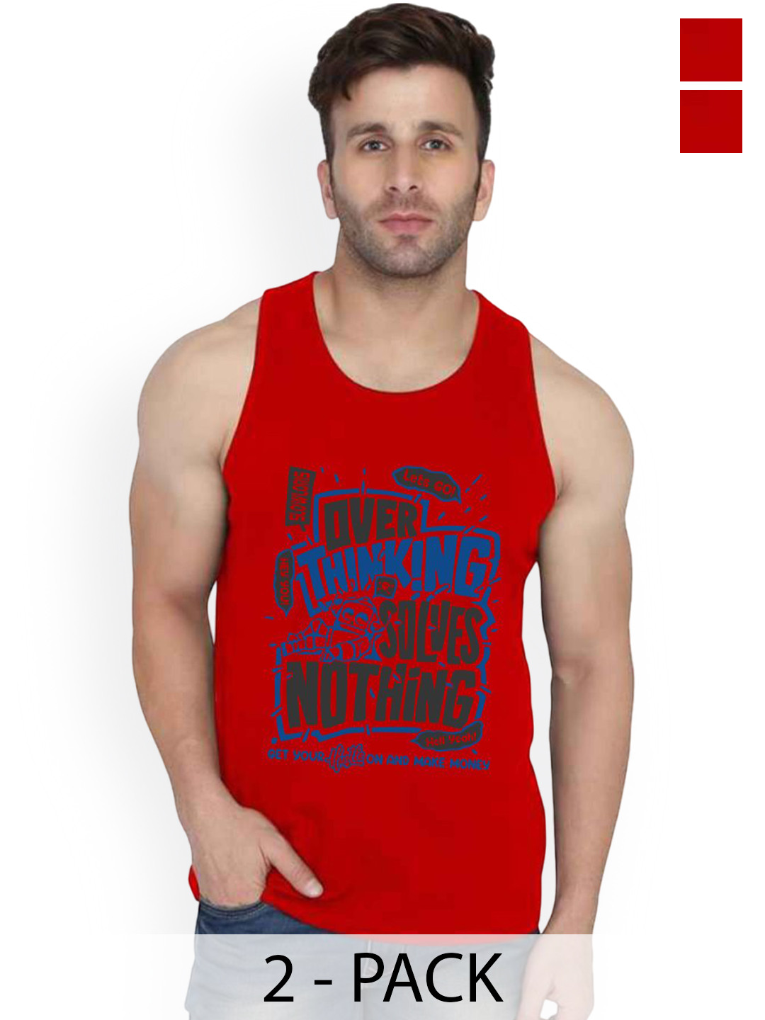 MINISTRY OF FRIENDS Pack Of 2 Printed Bio-Wash Cotton Basic Innervests