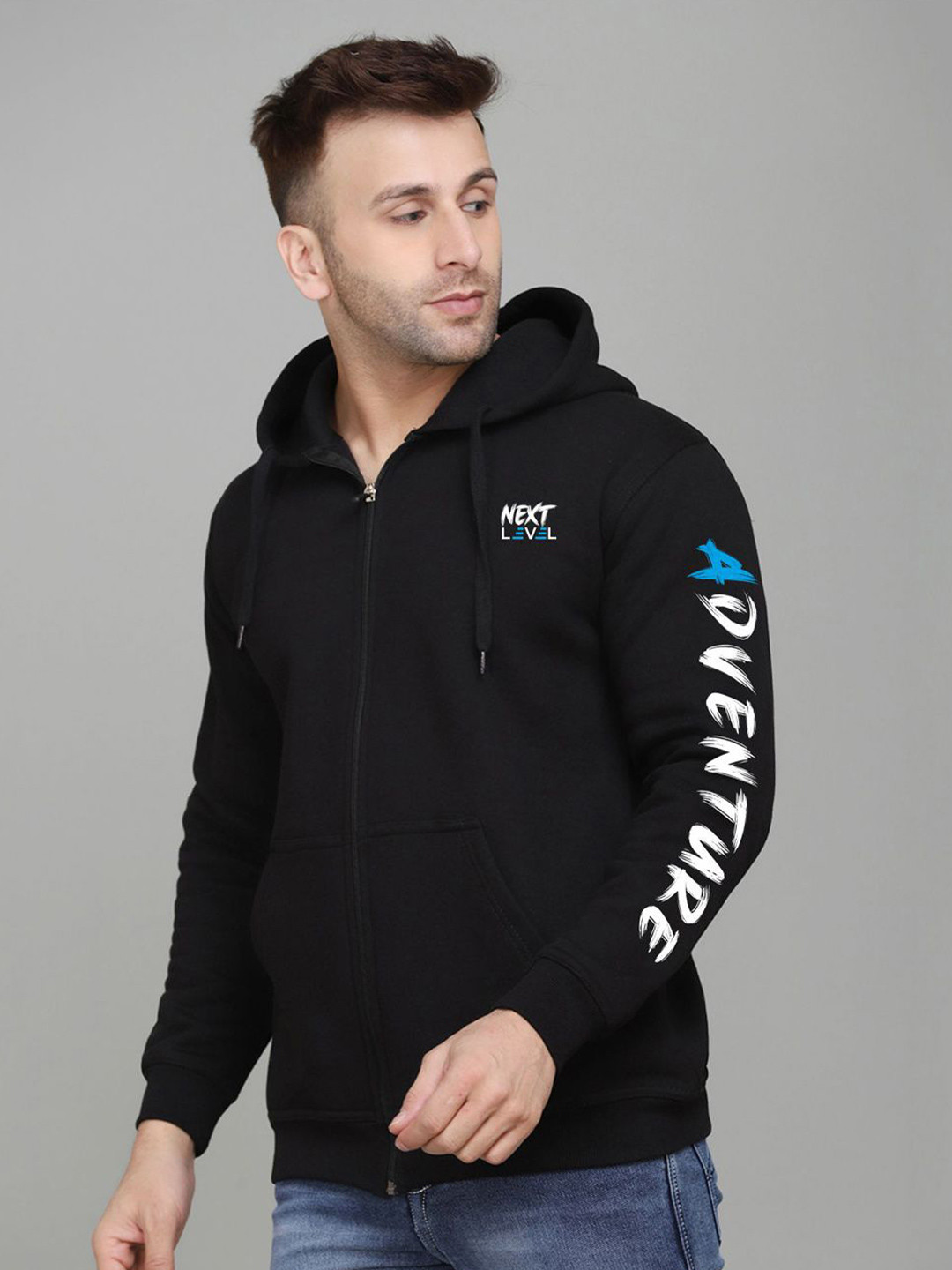 MINISTRY OF FRIENDS Men Typography Printed Hooded Long Sleeves Sweatshirt