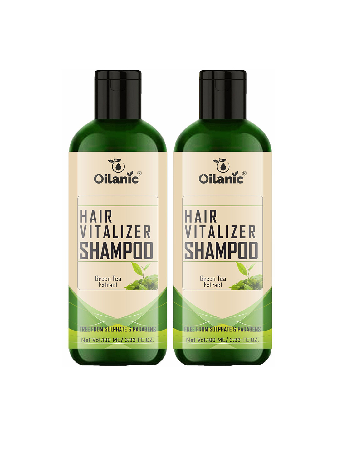 Oilanic Set Of 2 Hair Vitalizer Shampoo With Green Tea Extract- 100 ml Each