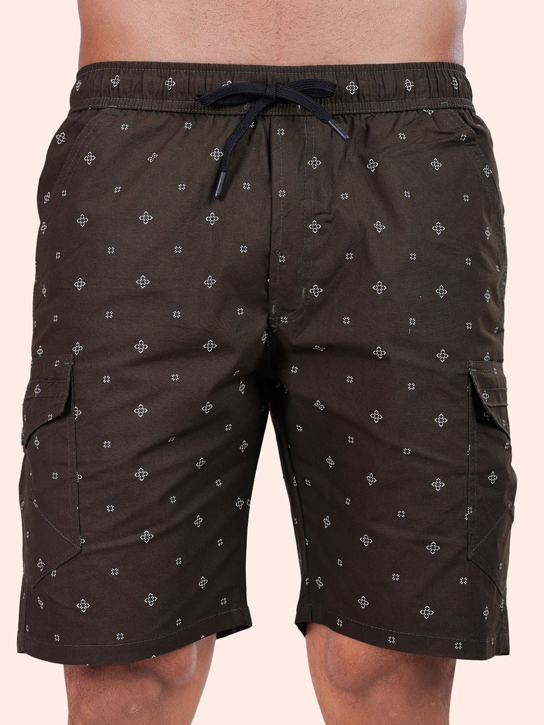 24 Street Men Printed Cargo Shorts