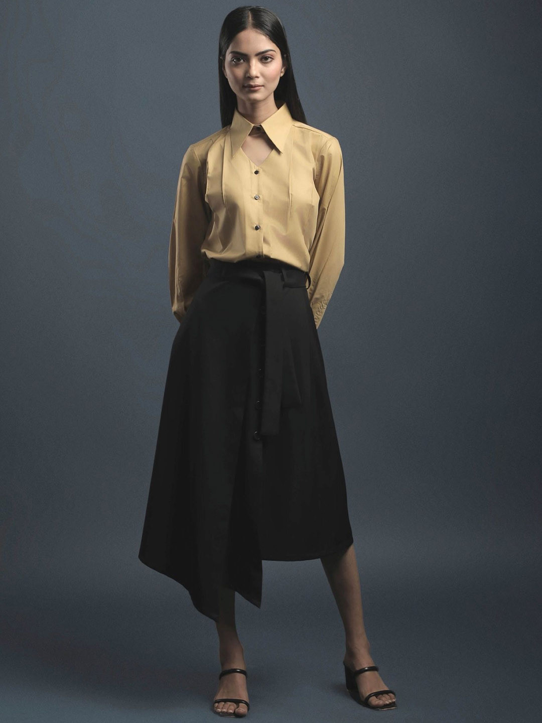 Dheeraj Sharma Women A-Line Overlapped Midi Skirt