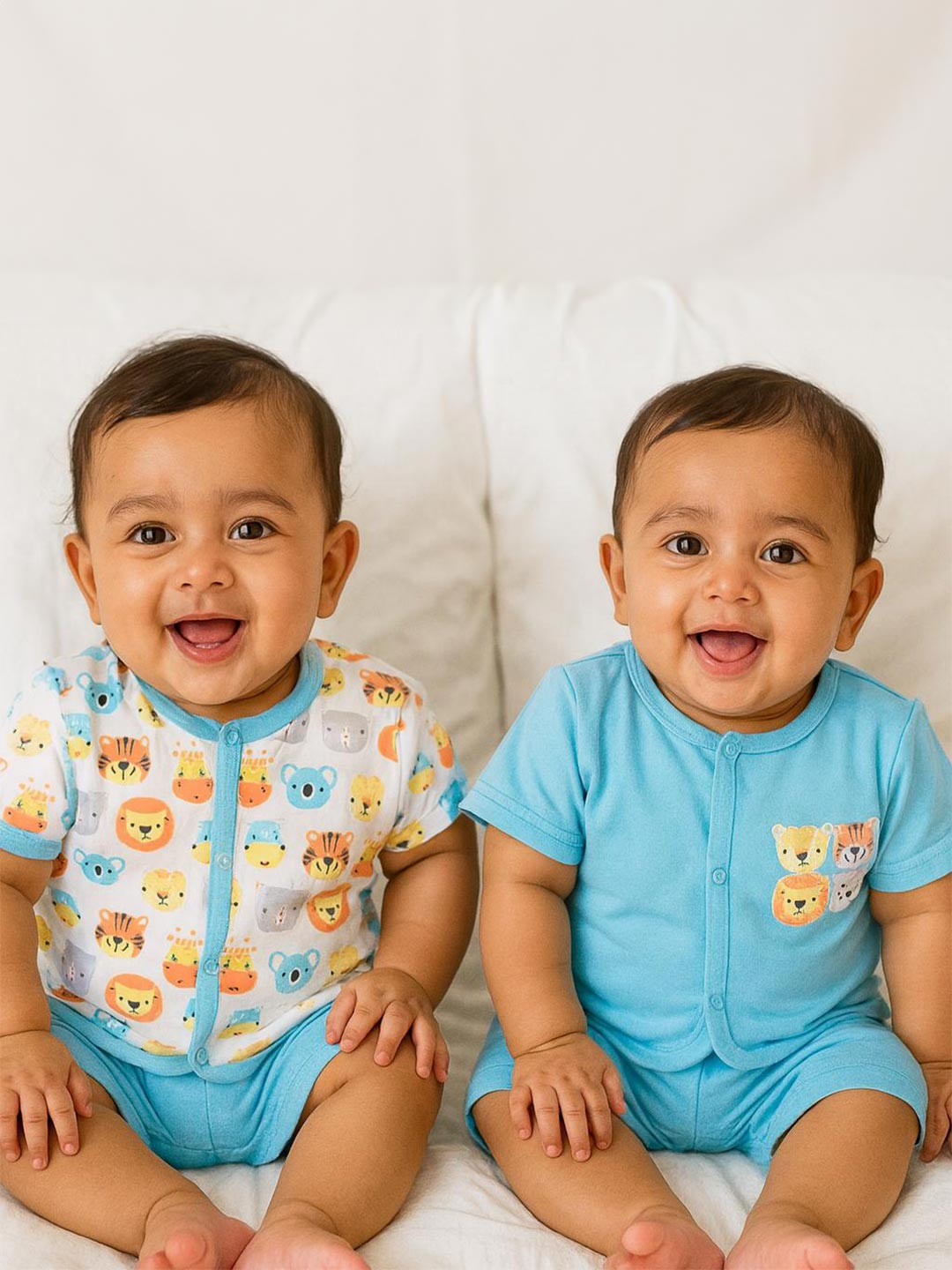 MeeMee Kids Pack Of 2 Printed Cotton Jhablas Vest